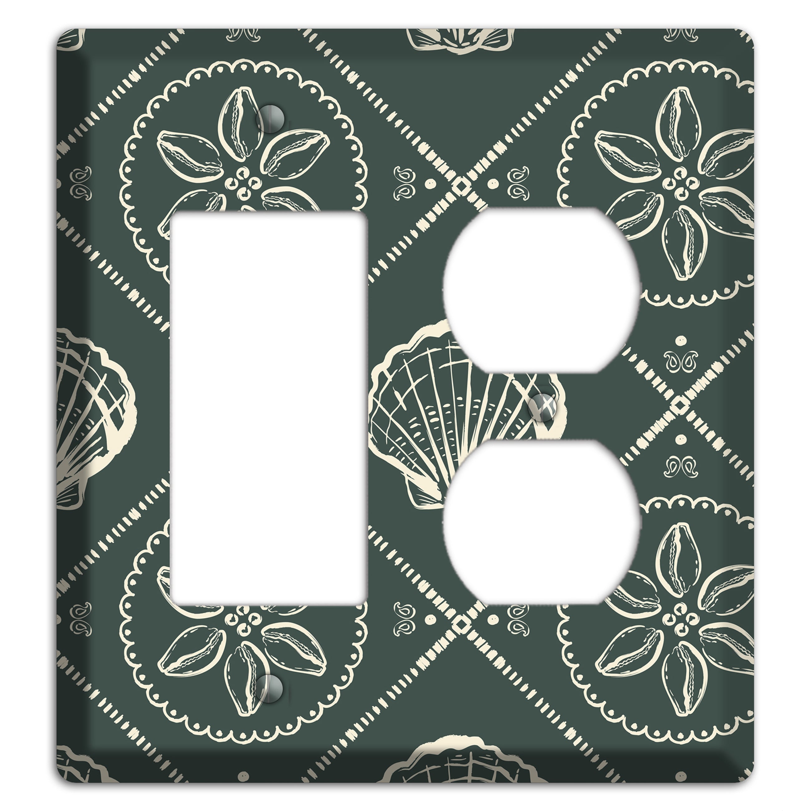 Slate Cowrie Medallion Rocker / Duplex Wallplate