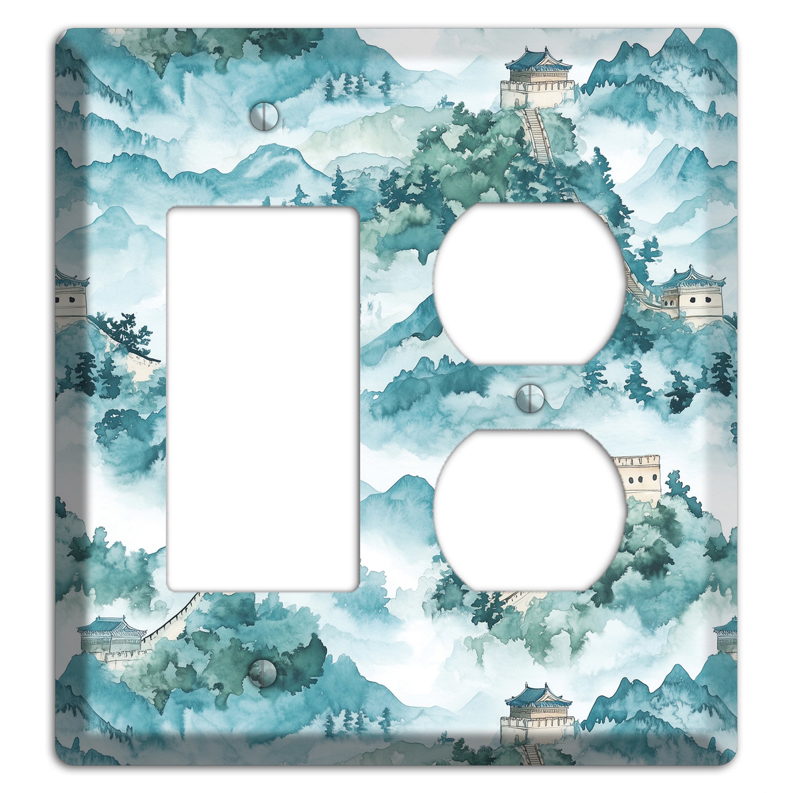 Watchtower in Mist Rocker / Duplex Wallplate