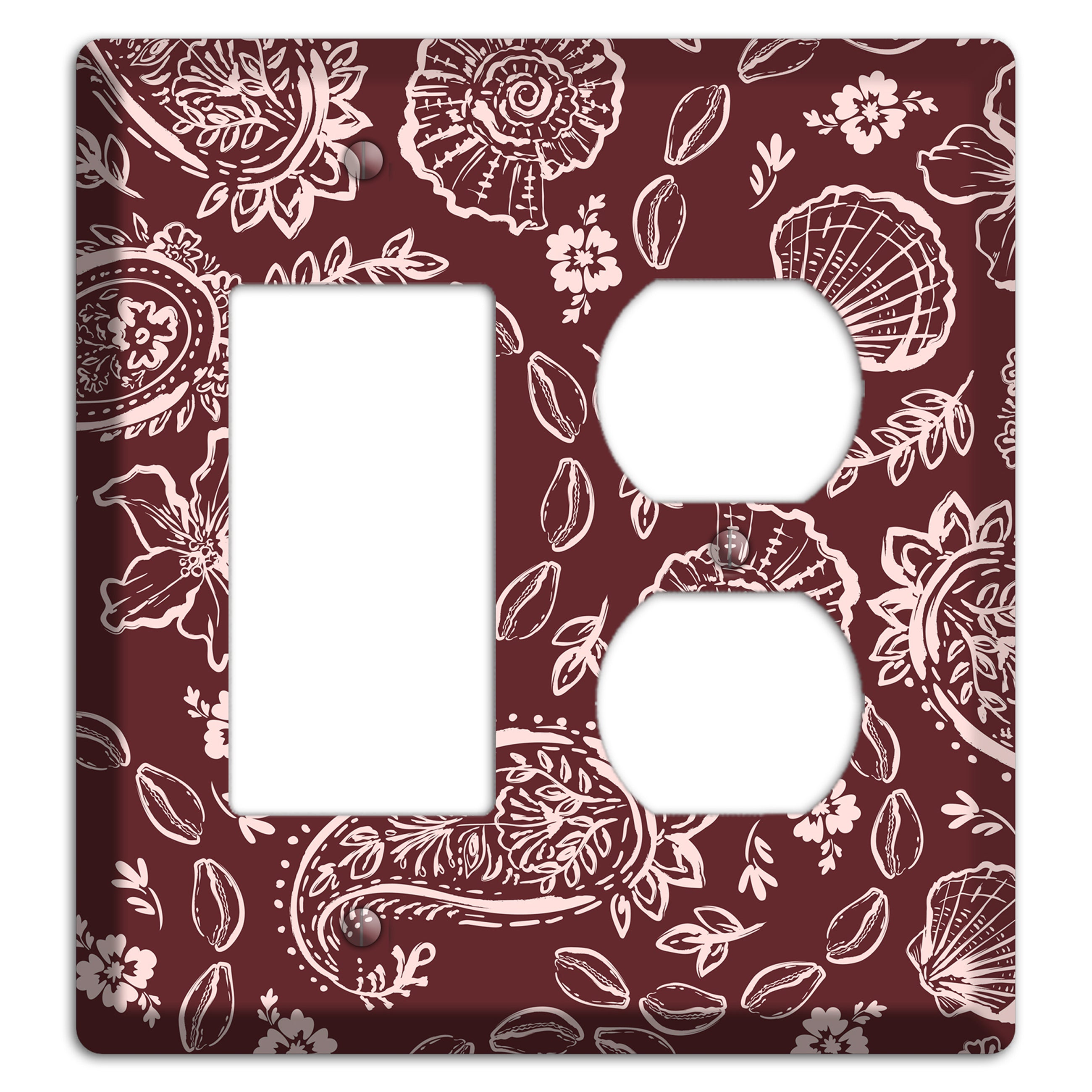 Crimson Shell Paisley Rocker / Duplex Wallplate