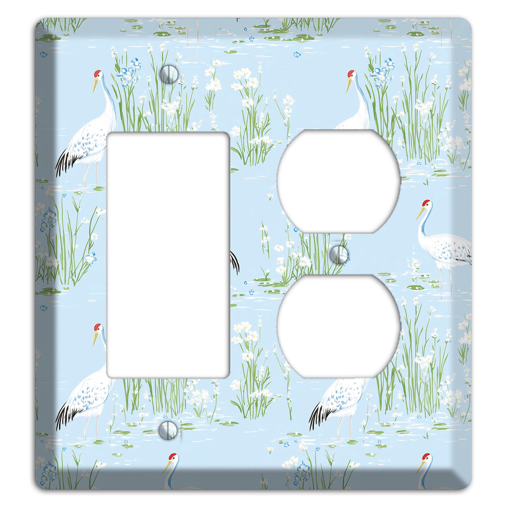 Azure Crane Sanctuary Rocker / Duplex Wallplate