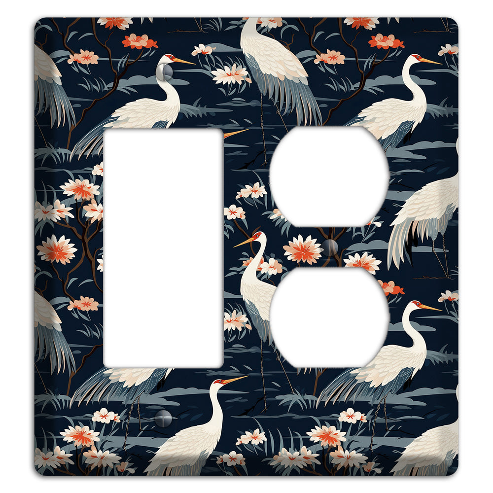 Navy Heron Nocturne Rocker / Duplex Wallplate