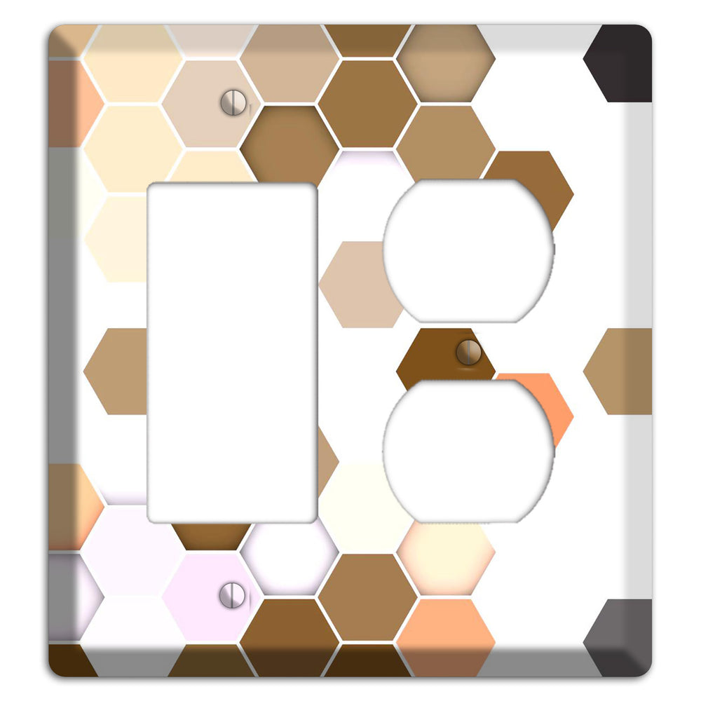 Hex Grid ‚Äì Sunset Terracotta Rocker / Duplex Wallplate