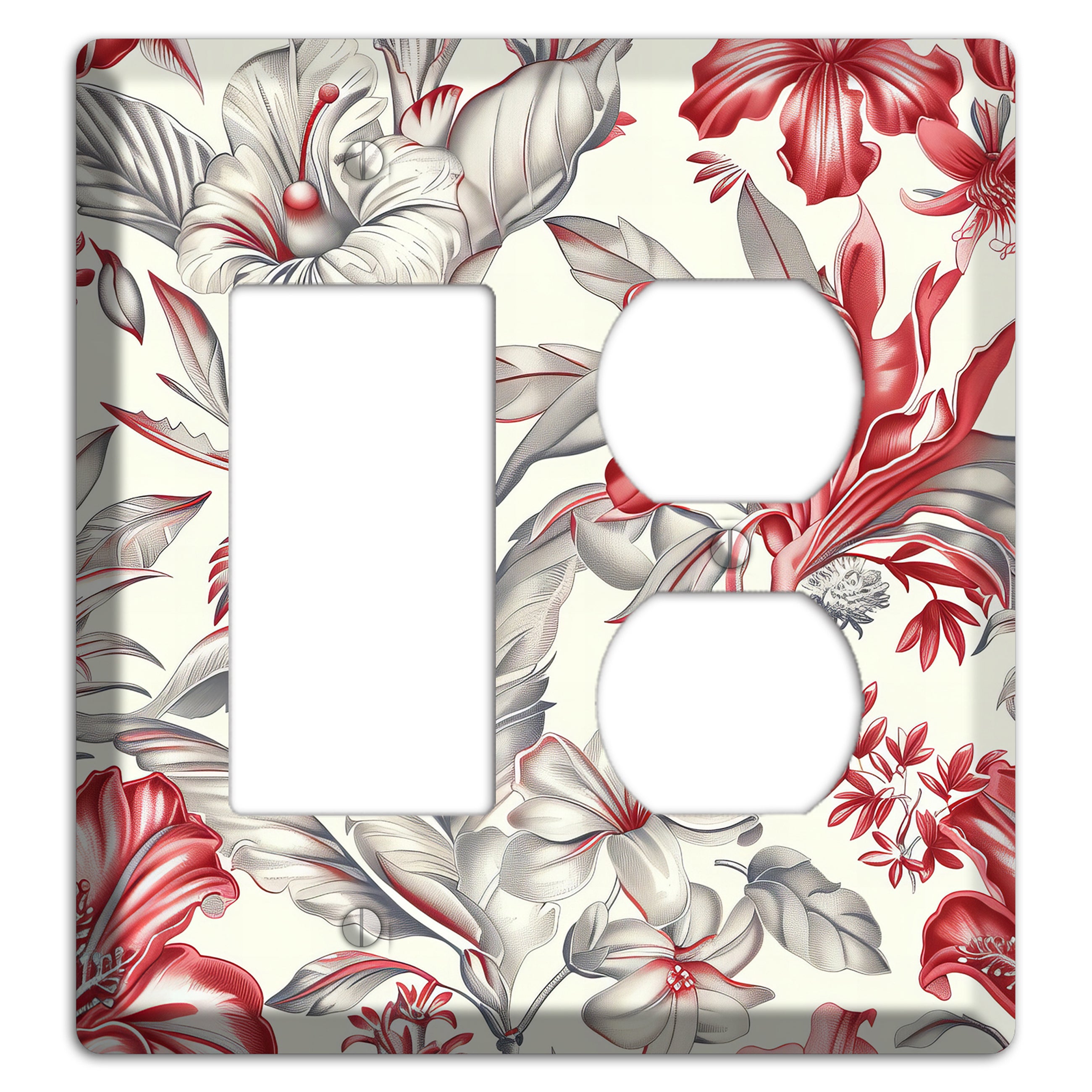 Crimson Botanica Rocker / Duplex Wallplate