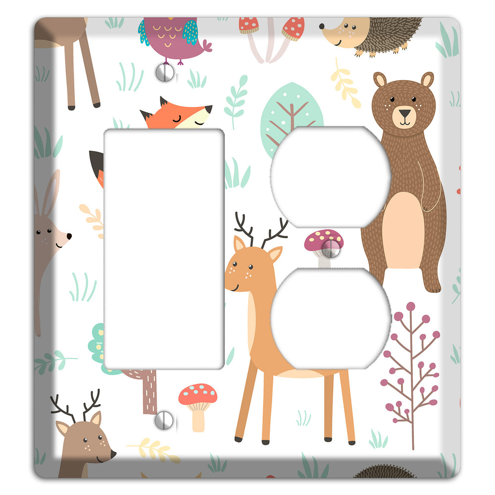 Woodland Friends (White) Rocker / Duplex Wallplate