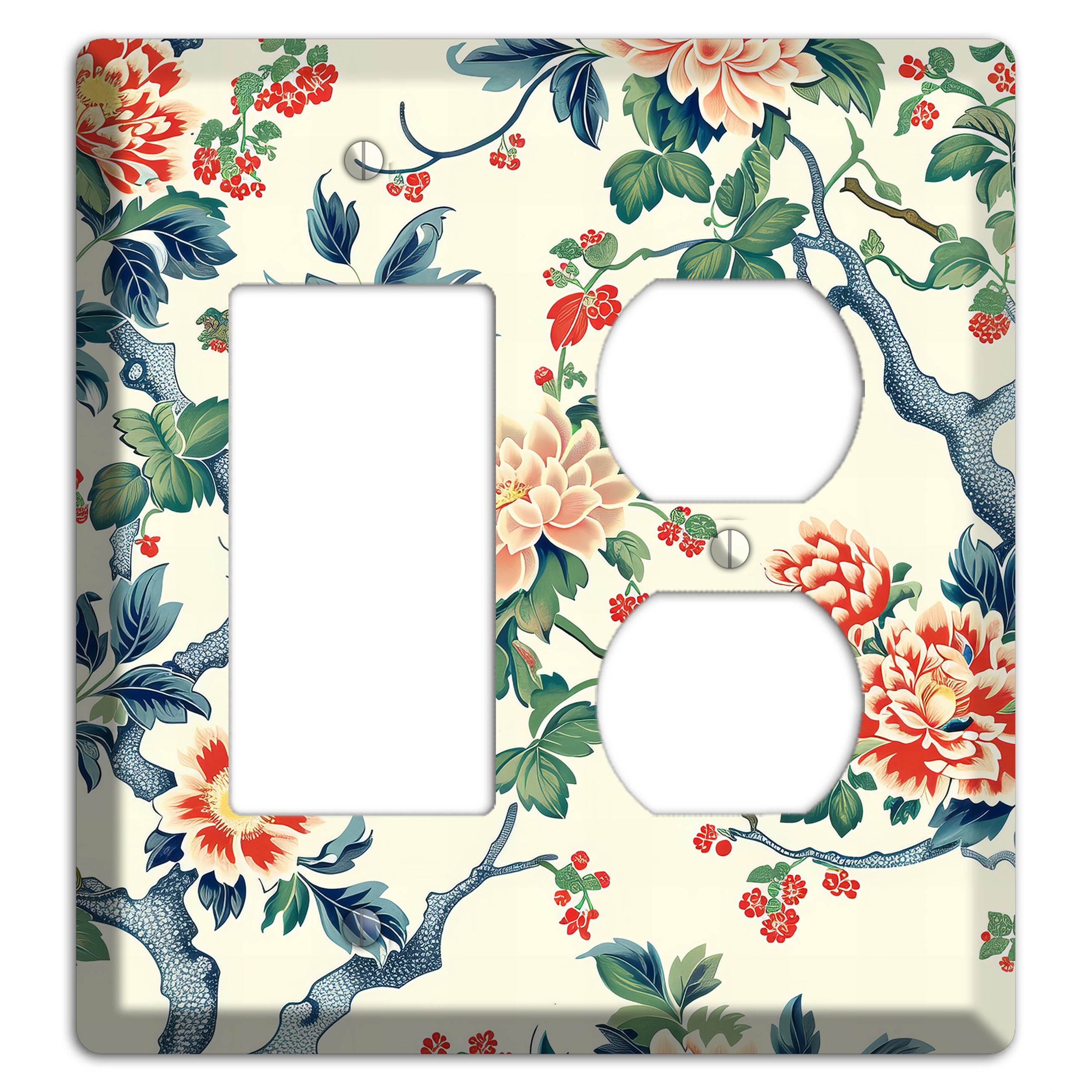 Peony & Branch Rocker / Duplex Wallplate