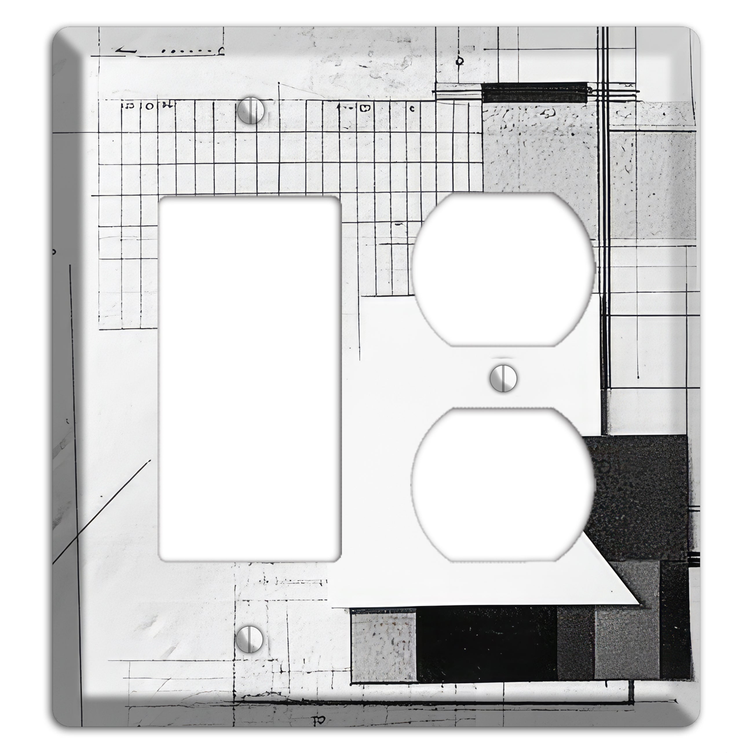 Blueprint Palimpsest Rocker / Duplex Wallplate