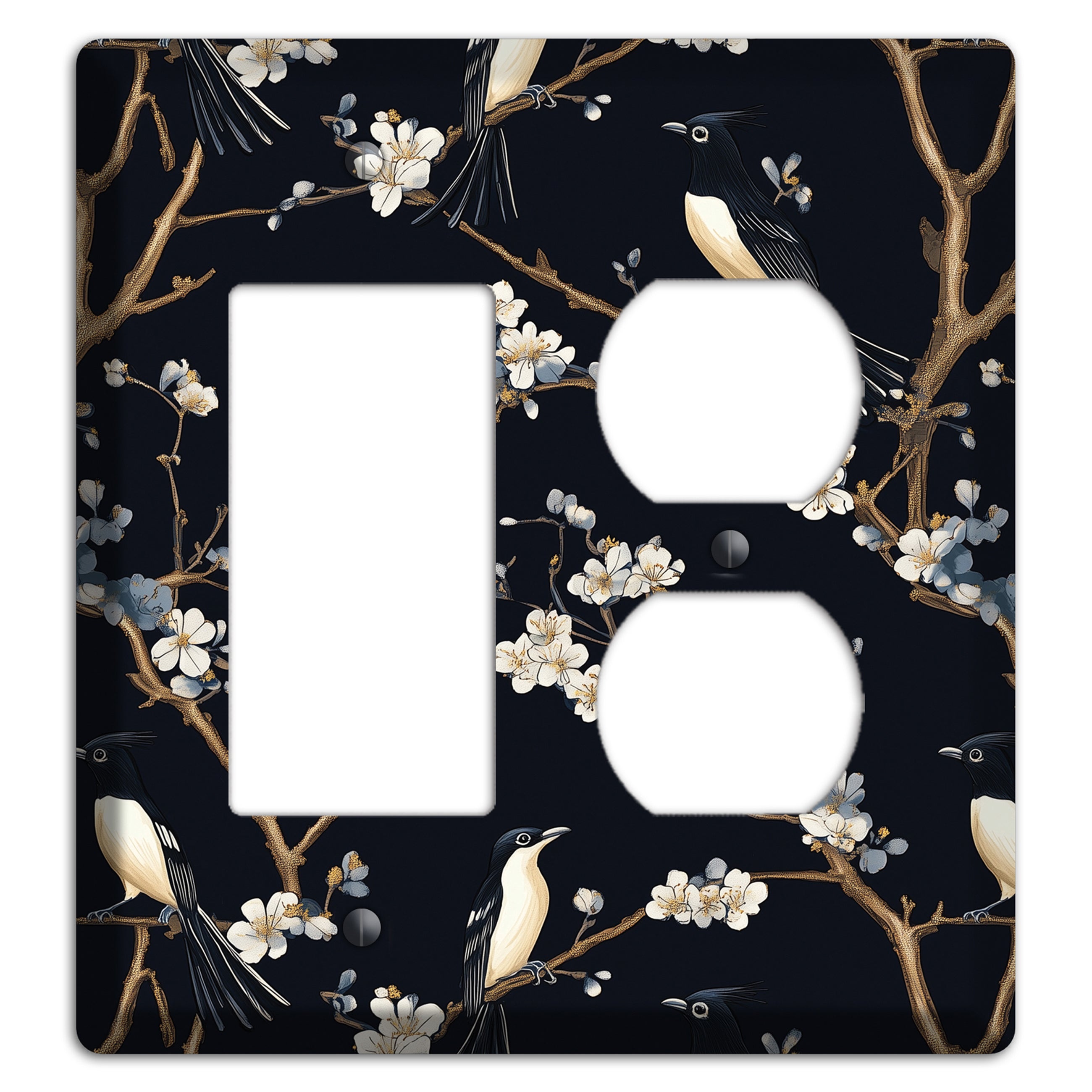 Plum Blossom Vigil Rocker / Duplex Wallplate