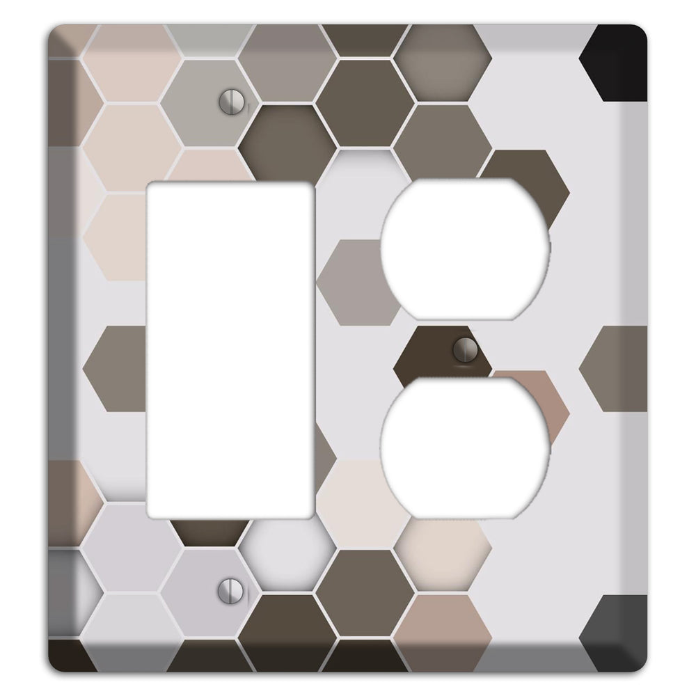 Hex Grid ‚Äì Cool Slate Rocker / Duplex Wallplate