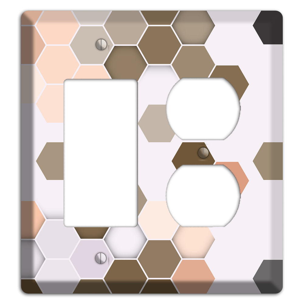 Clay & Terracotta Geometric Tiling Rocker / Duplex Wallplate