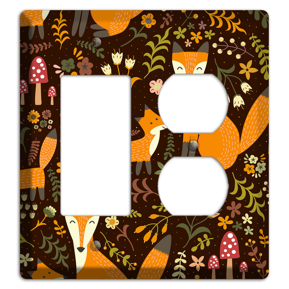 Fox Garden (Chocolate) Rocker / Duplex Wallplate