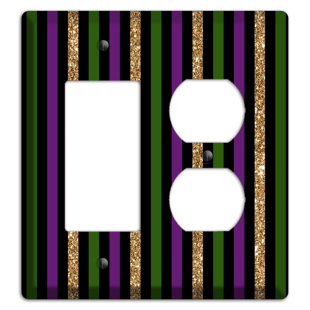 Carnival Stripes: Noir Rocker / Duplex Wallplate