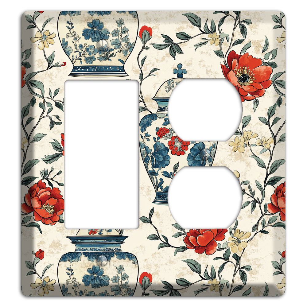 Porcelain & Peony Rocker / Duplex Wallplate