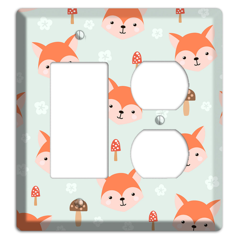 Fox & Fungi Friends Rocker / Duplex Wallplate