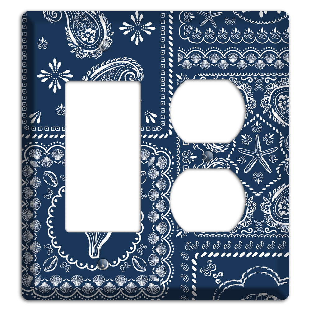 Navy Paisley Patchwork Rocker / Duplex Wallplate