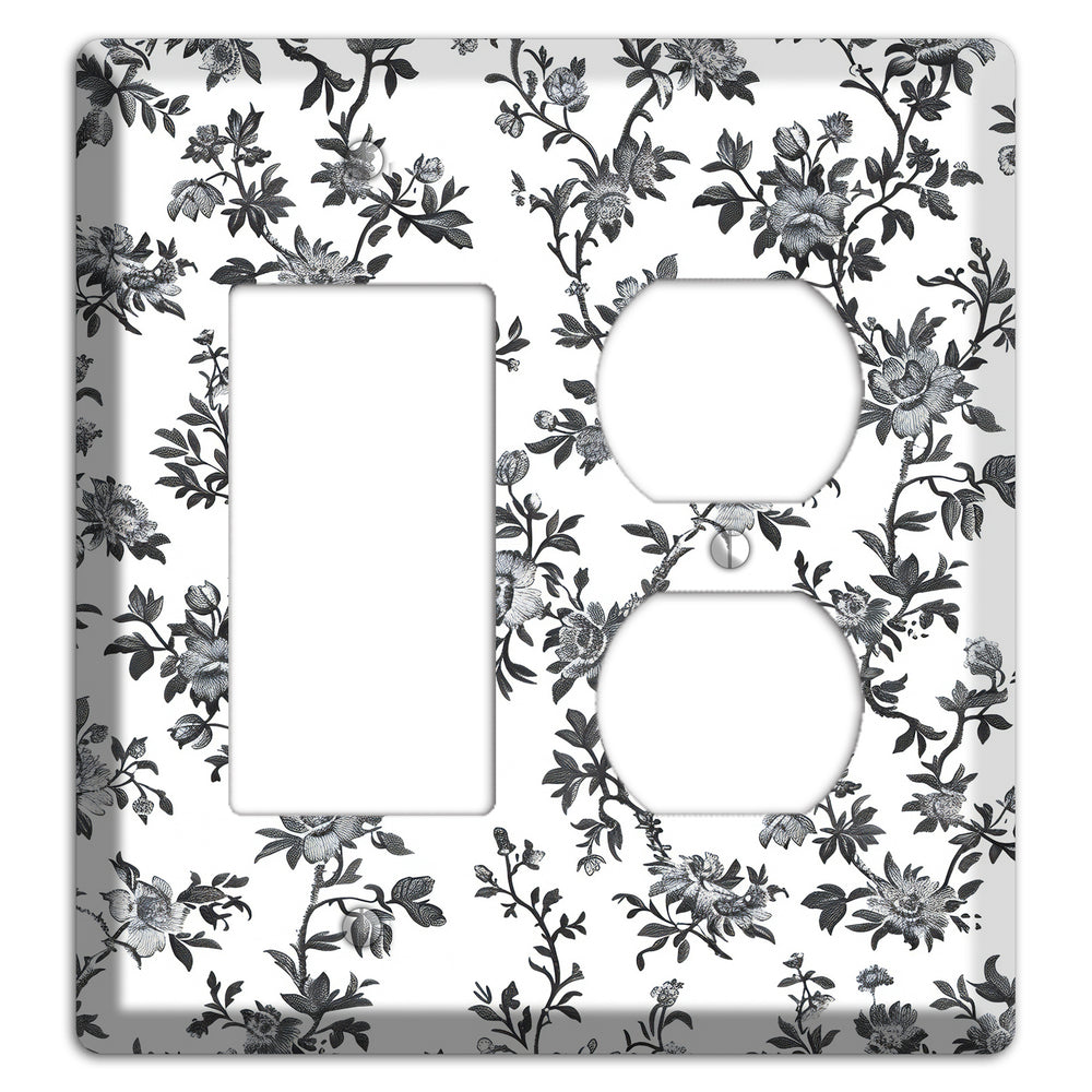 Ink & Ivory Trellis Rocker / Duplex Wallplate