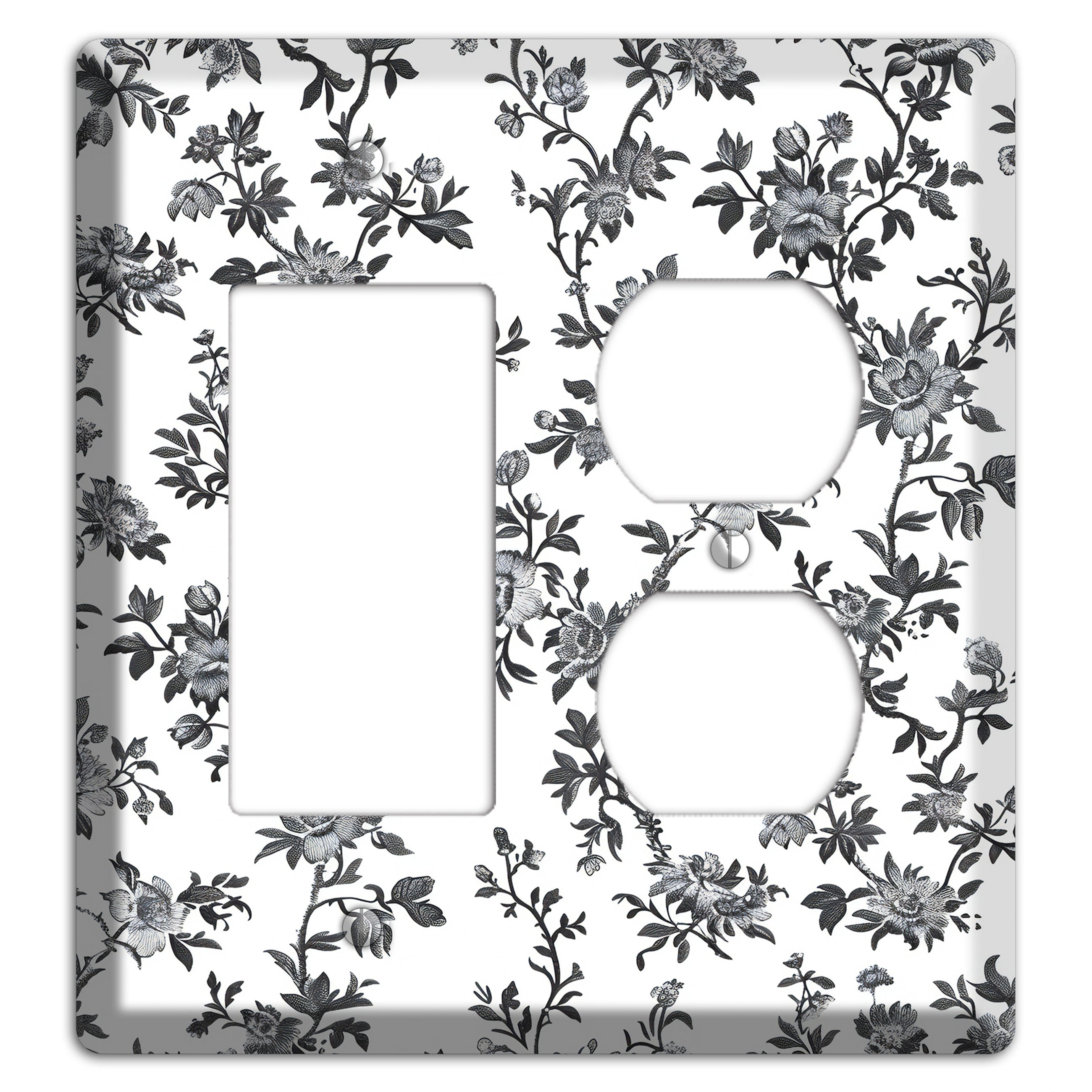 Ink & Ivory Trellis Rocker / Duplex Wallplate