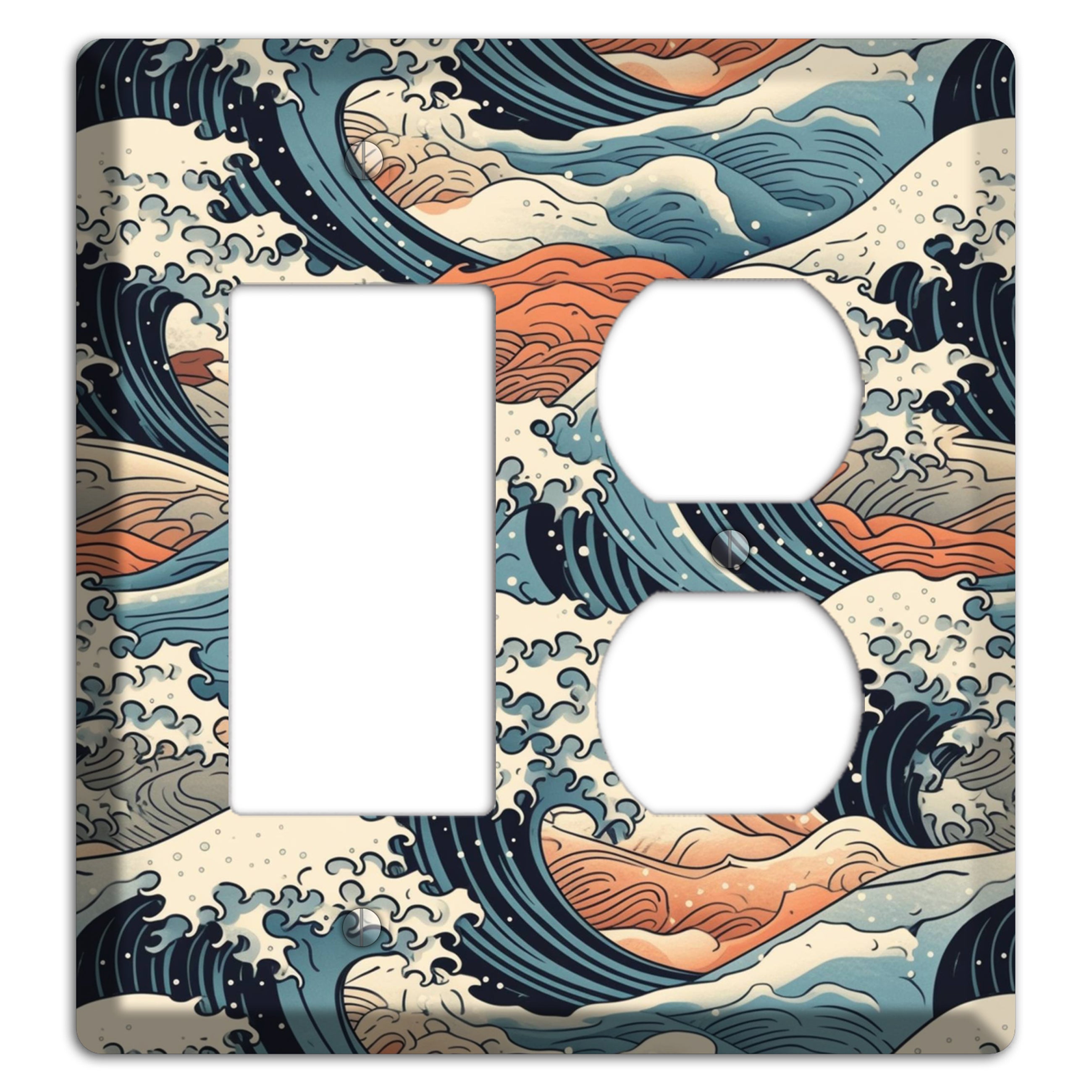 Crashing Tide Scroll Rocker / Duplex Wallplate