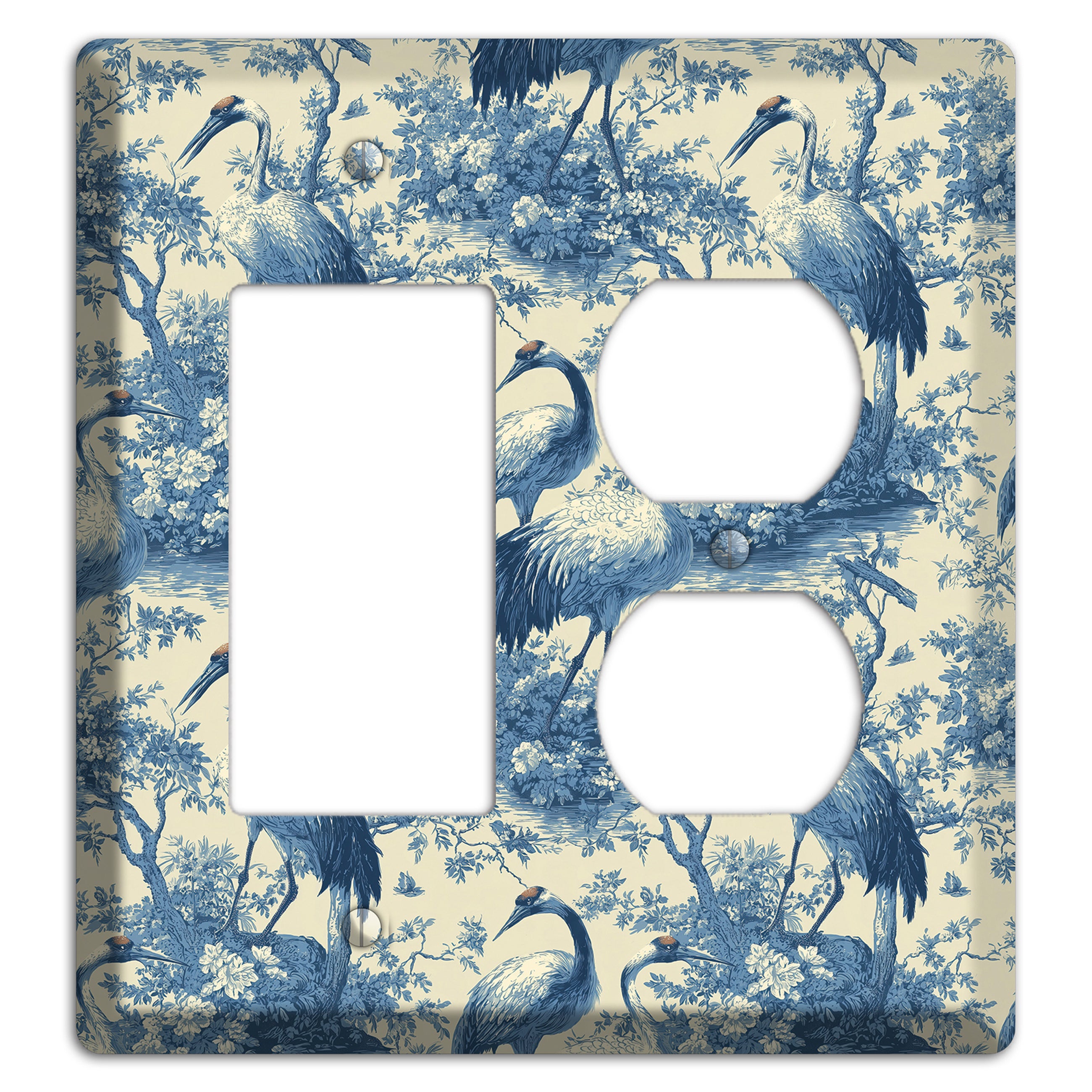 Cobalt Toile Vigil Rocker / Duplex Wallplate