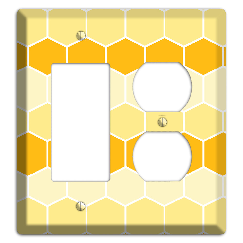 Golden Hollow Grid Rocker / Duplex Wallplate