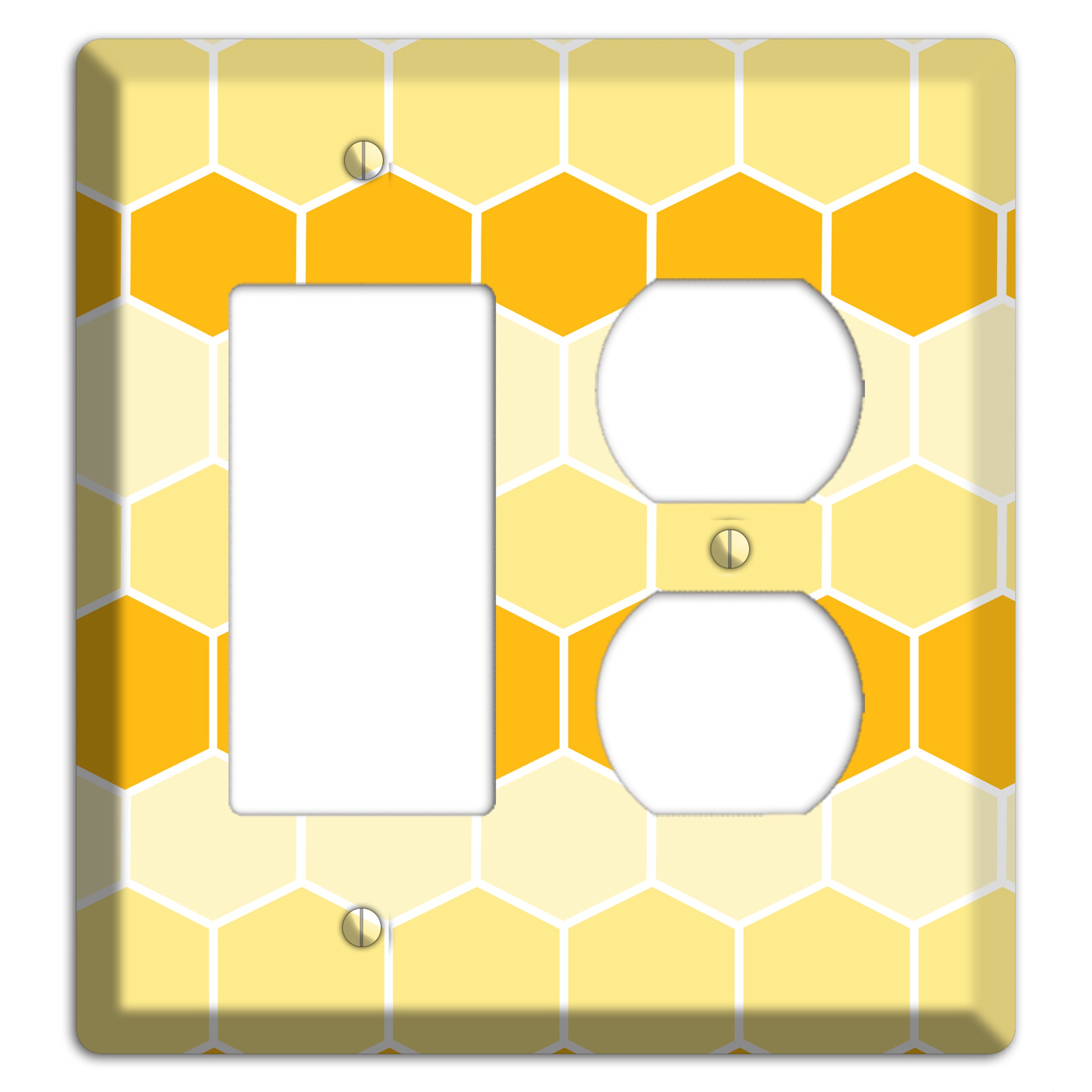 Golden Hollow Grid Rocker / Duplex Wallplate