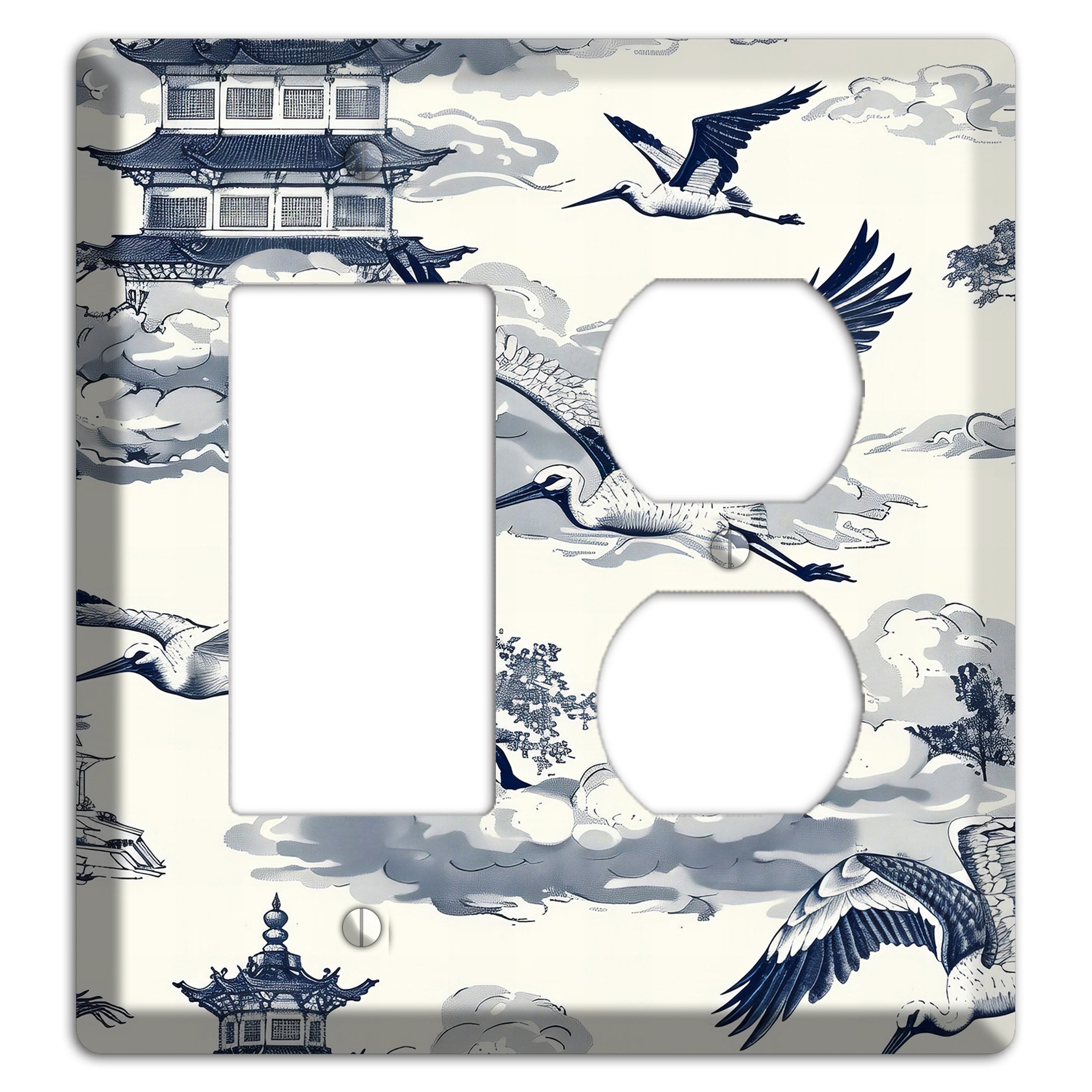Crane Sky Toile Rocker / Duplex Wallplate