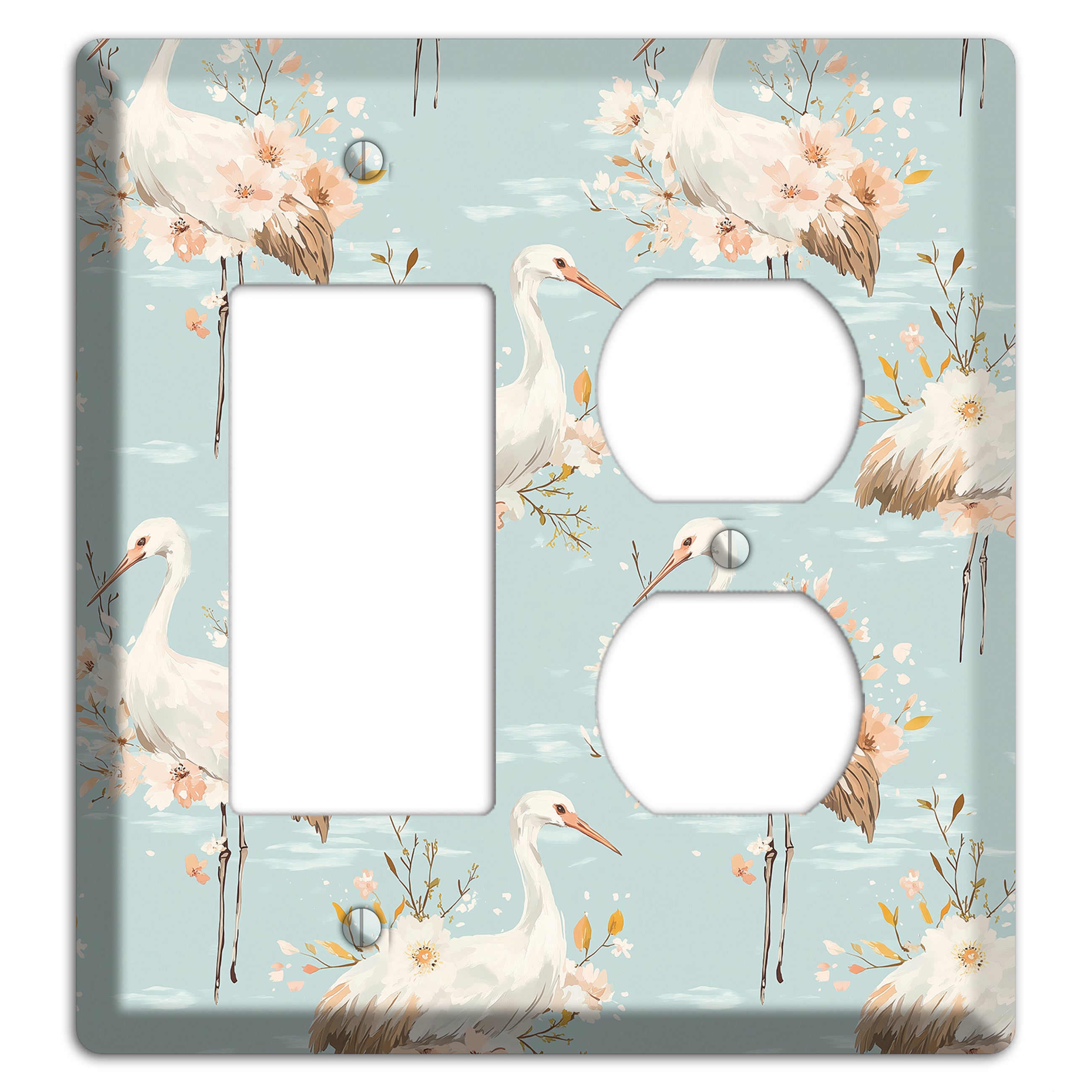 Celadon Crane Reverie Rocker / Duplex Wallplate