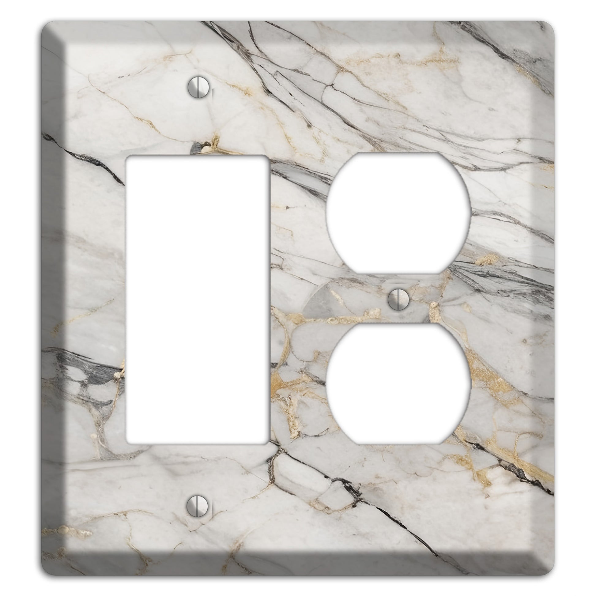 Roman Coffee Marble Rocker / Duplex Wallplate