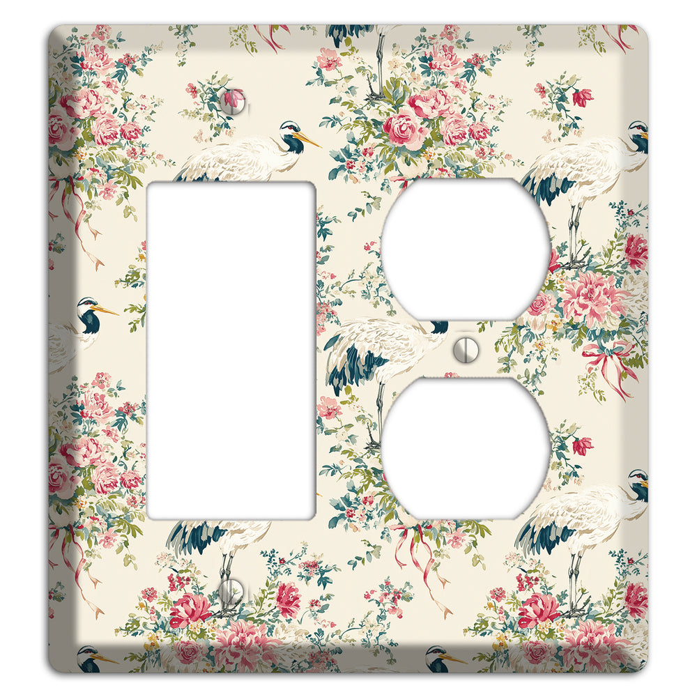 Blossom & Crane Rocker / Duplex Wallplate