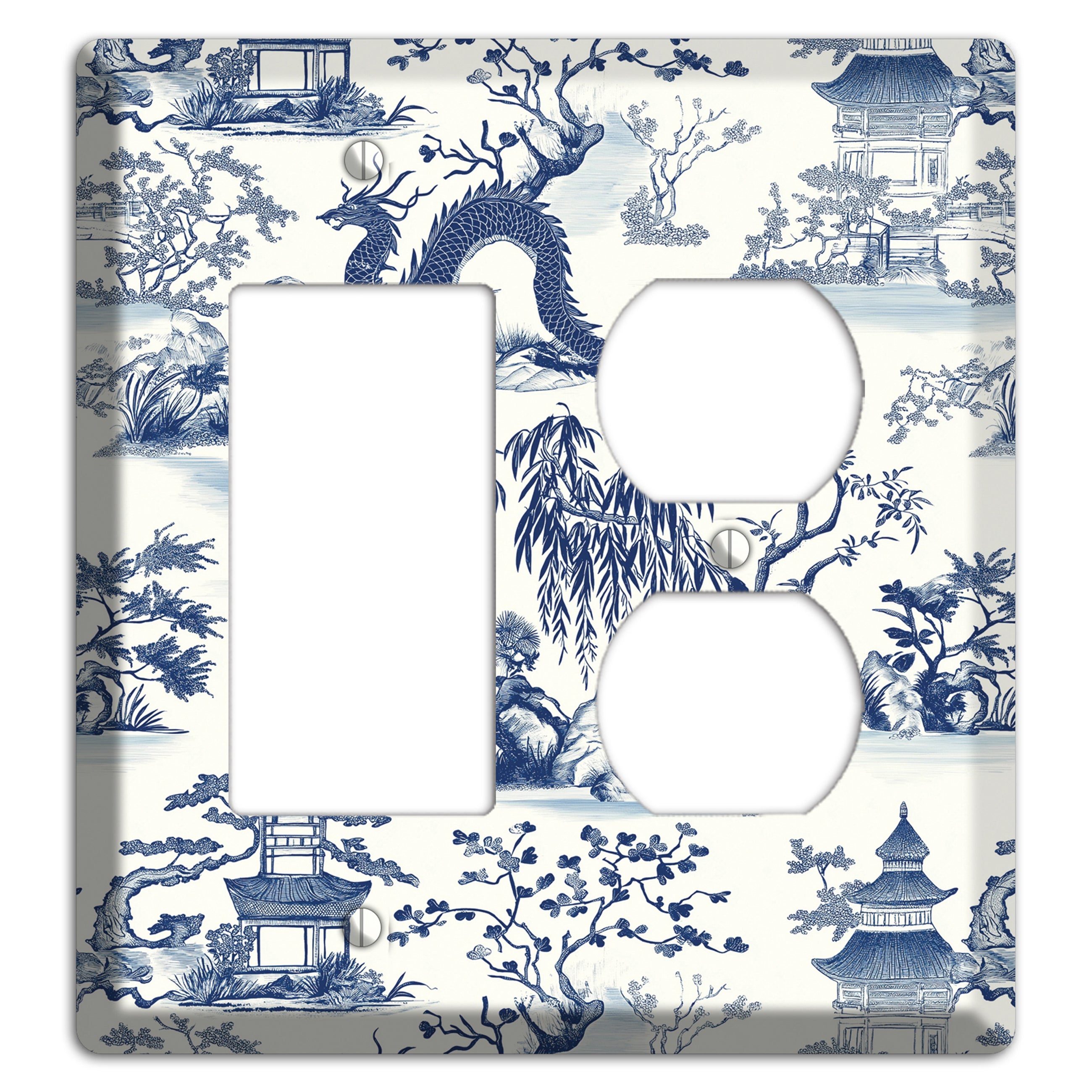 Dragon & Pagoda Rocker / Duplex Wallplate
