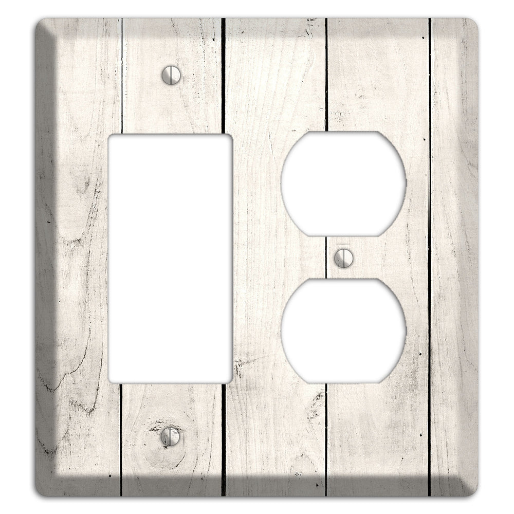 Whitewashed Planks Rocker / Duplex Wallplate