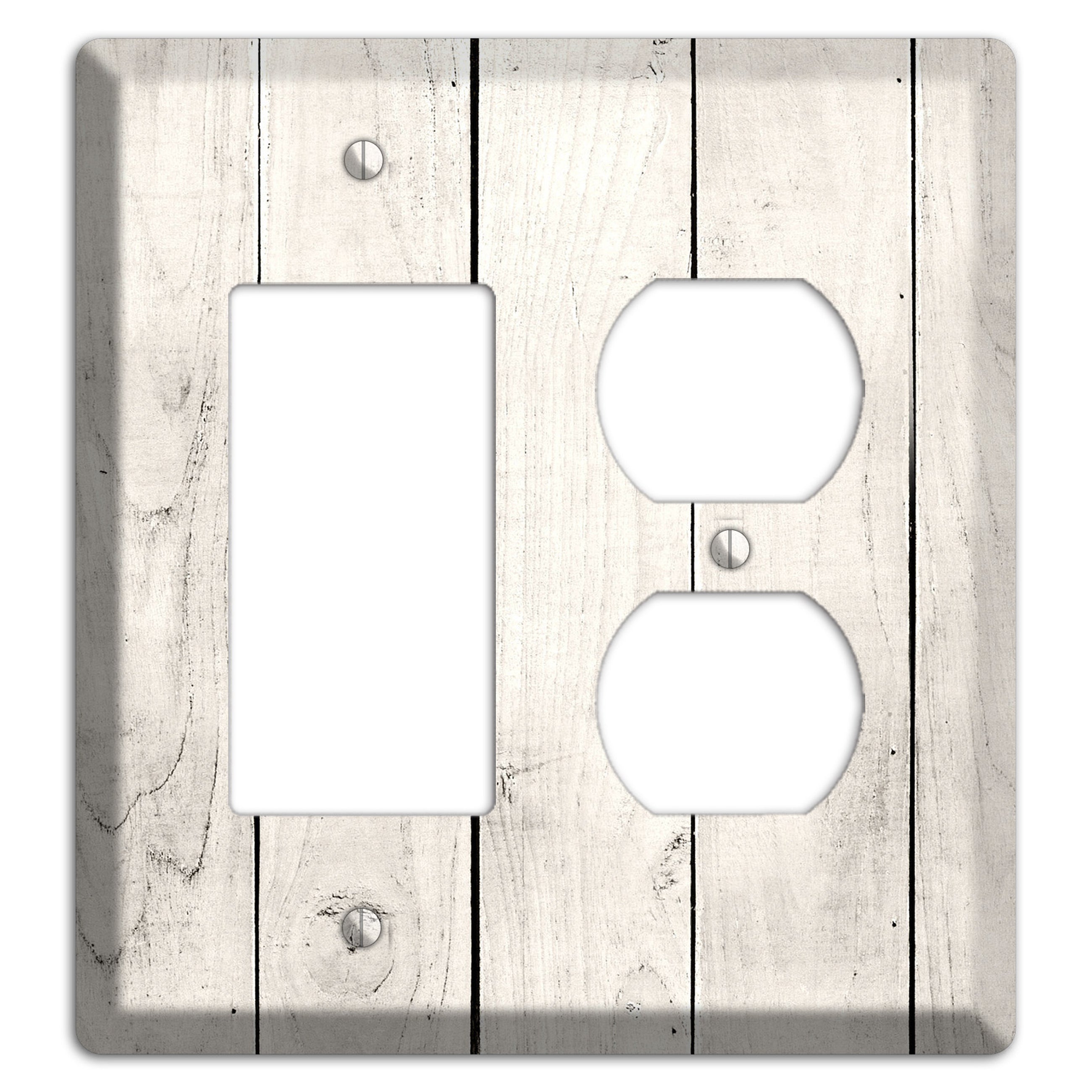 Whitewashed Planks Rocker / Duplex Wallplate