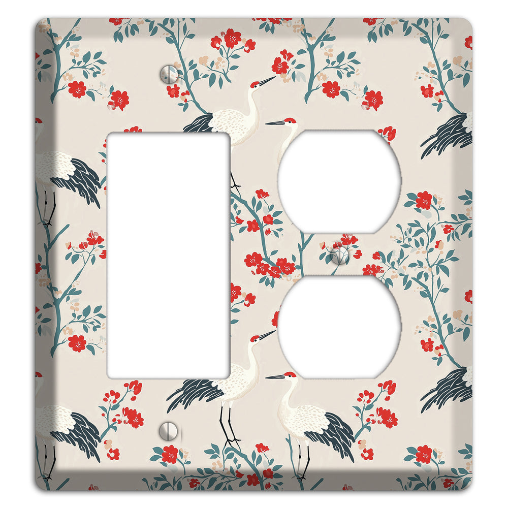 Ivory Blossom Vigil Rocker / Duplex Wallplate