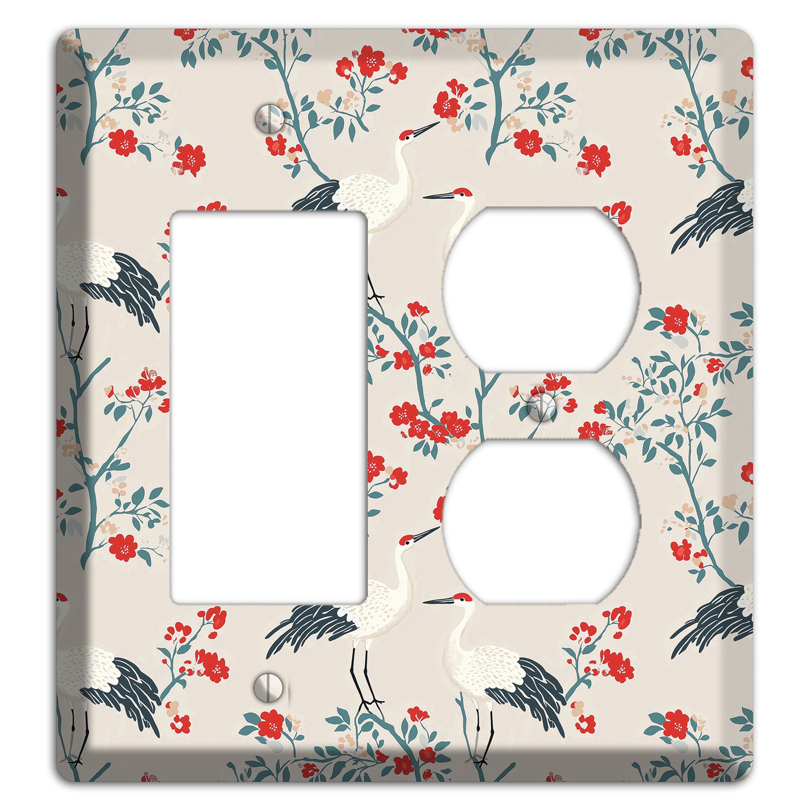 Ivory Blossom Vigil Rocker / Duplex Wallplate