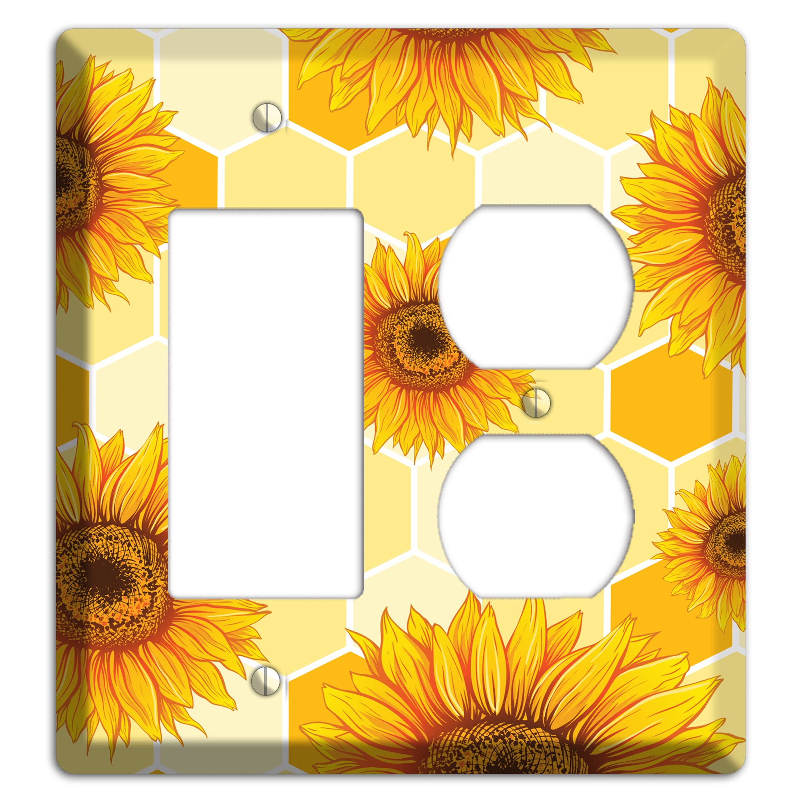 Sunflower & Comb Rocker / Duplex Wallplate