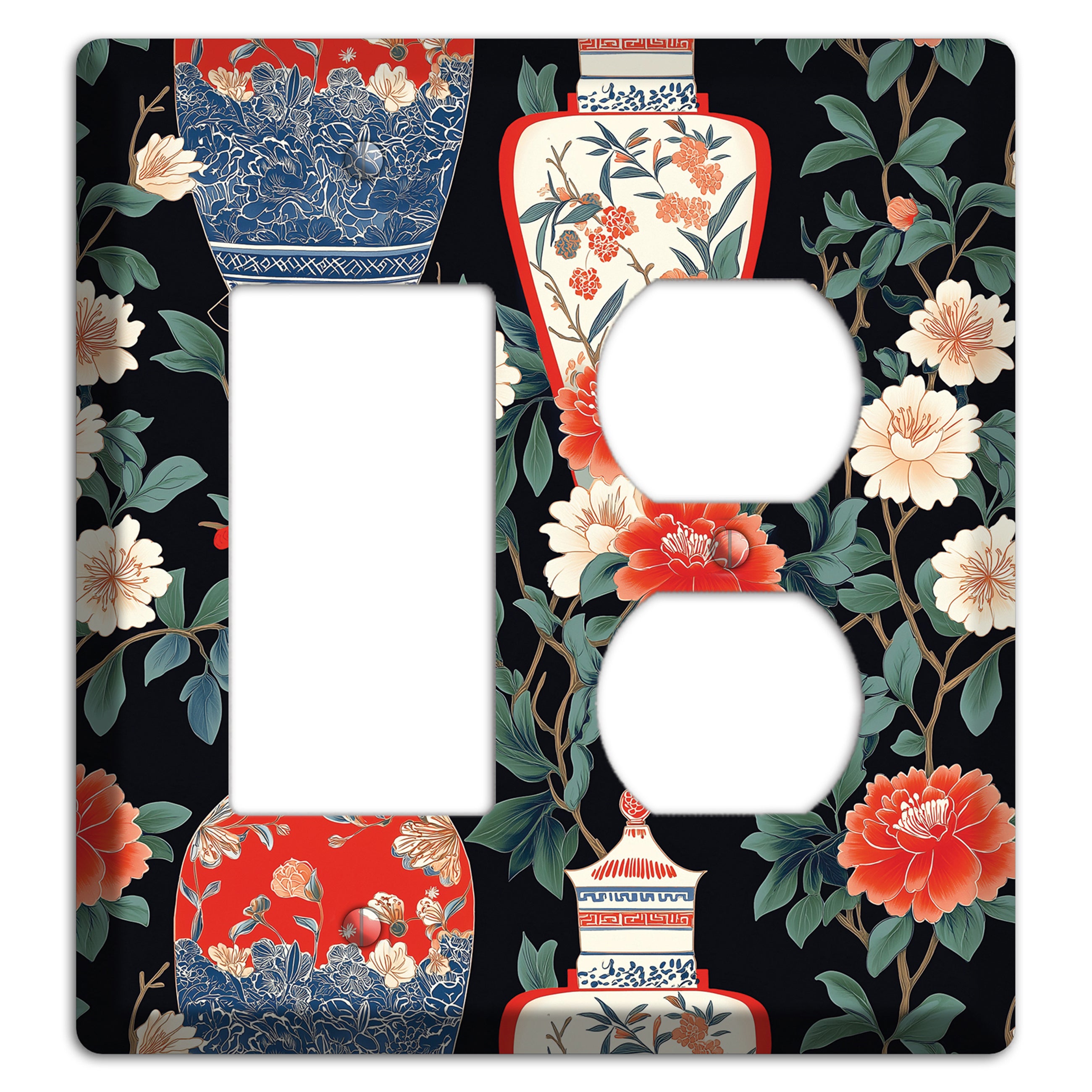 Porcelain Garden Dusk Rocker / Duplex Wallplate