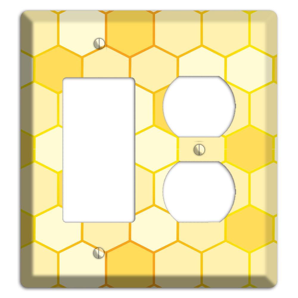 Hollow Amber Grid Rocker / Duplex Wallplate