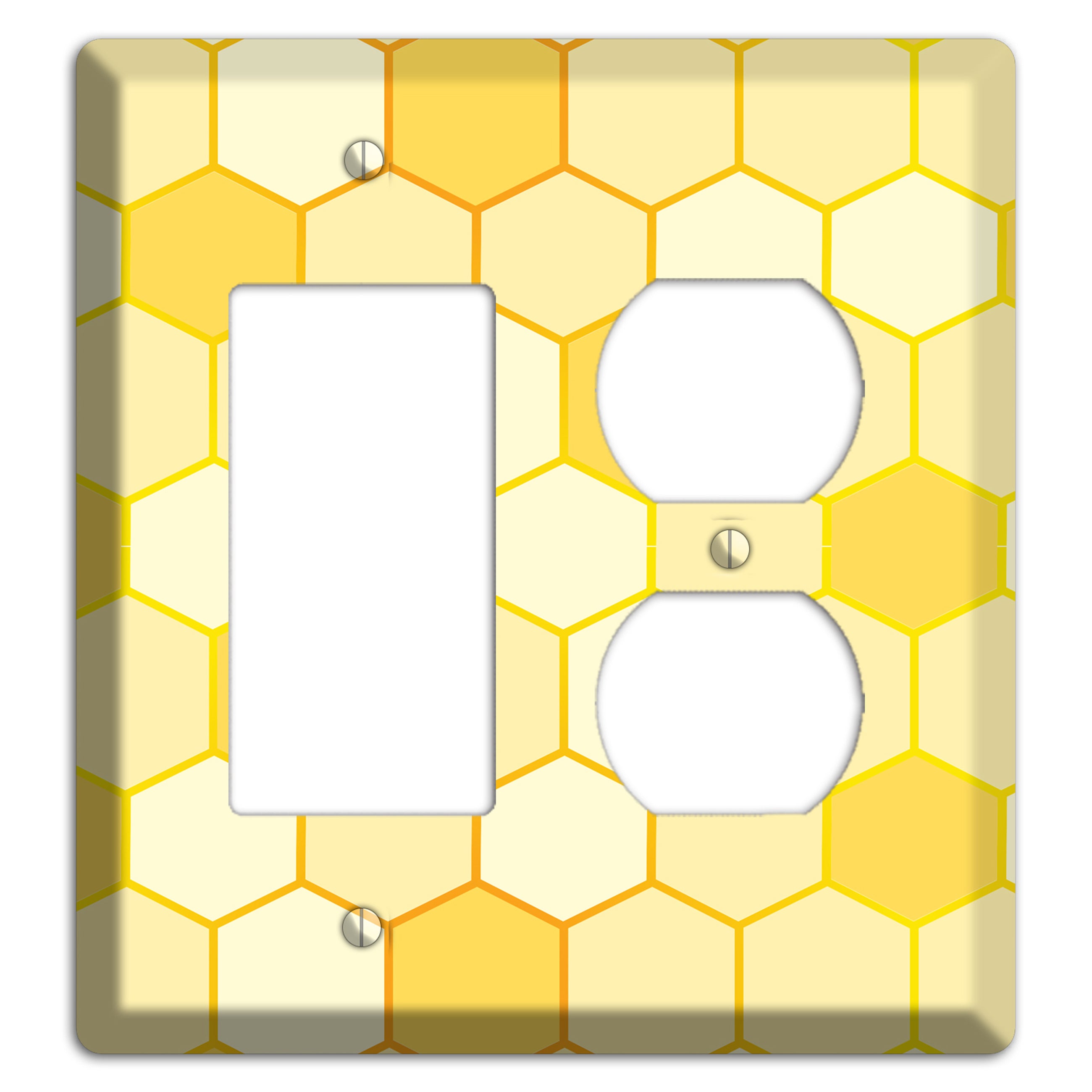 Hollow Amber Grid Rocker / Duplex Wallplate