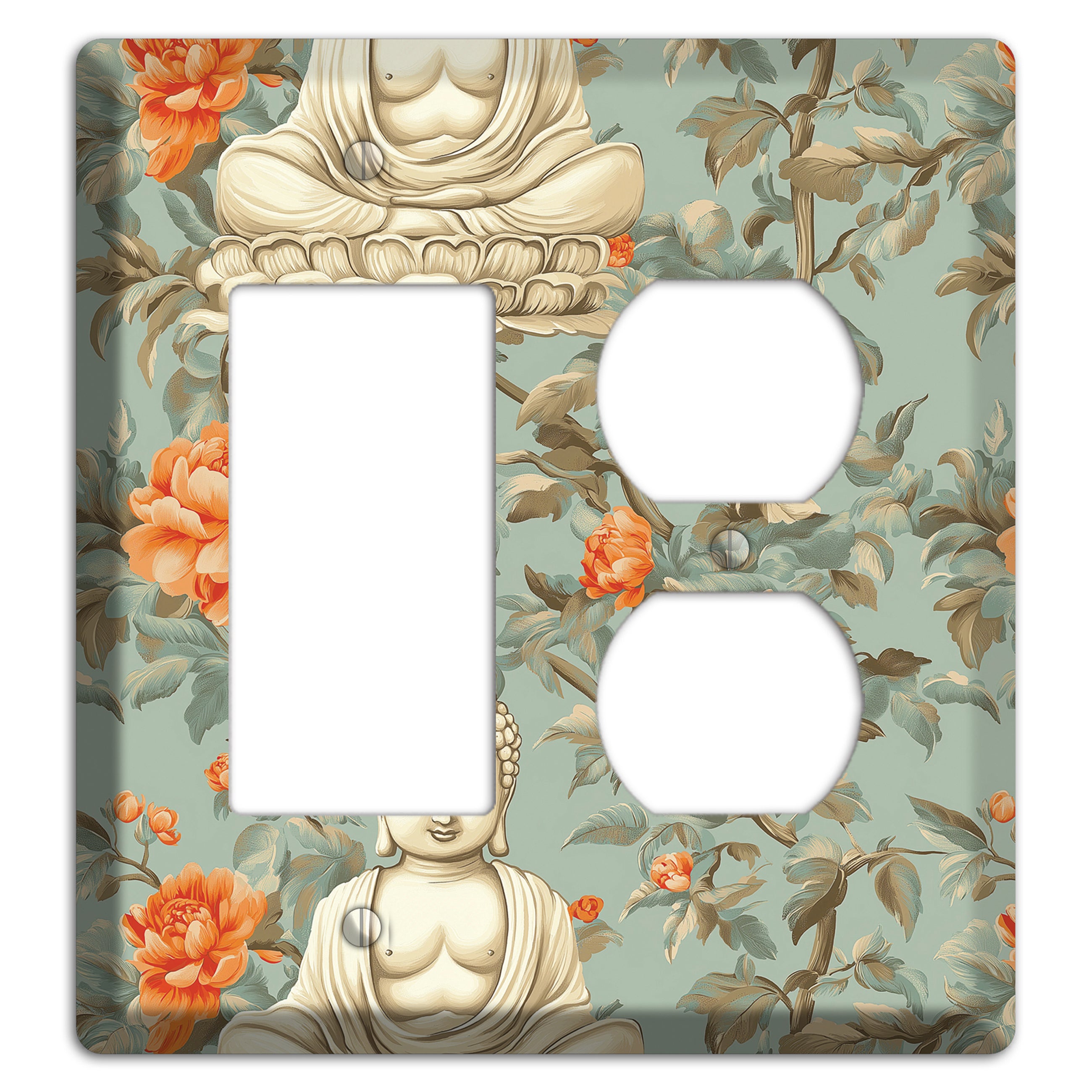 Lotus & Peony Rocker / Duplex Wallplate