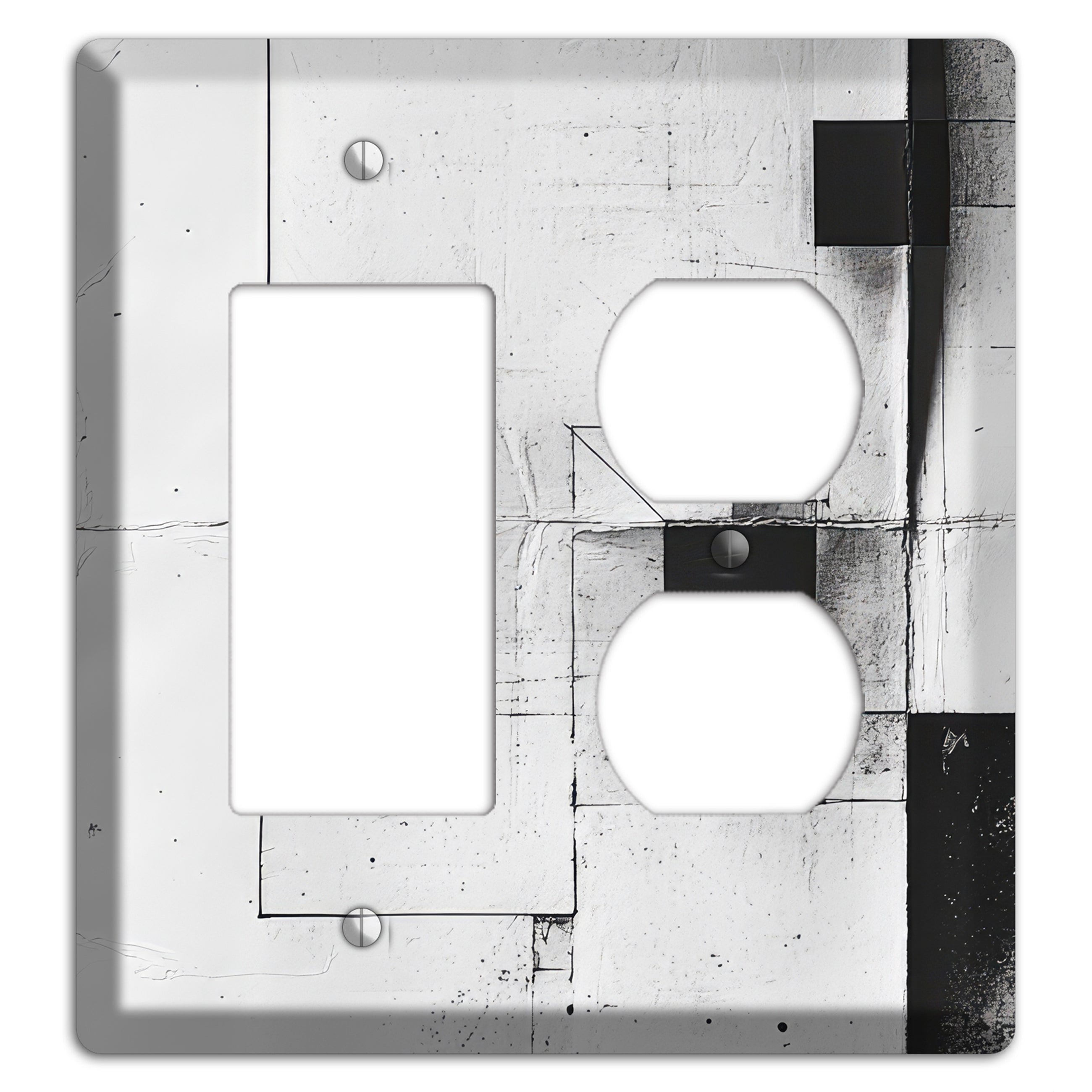 Fractured Blueprint Drift Rocker / Duplex Wallplate