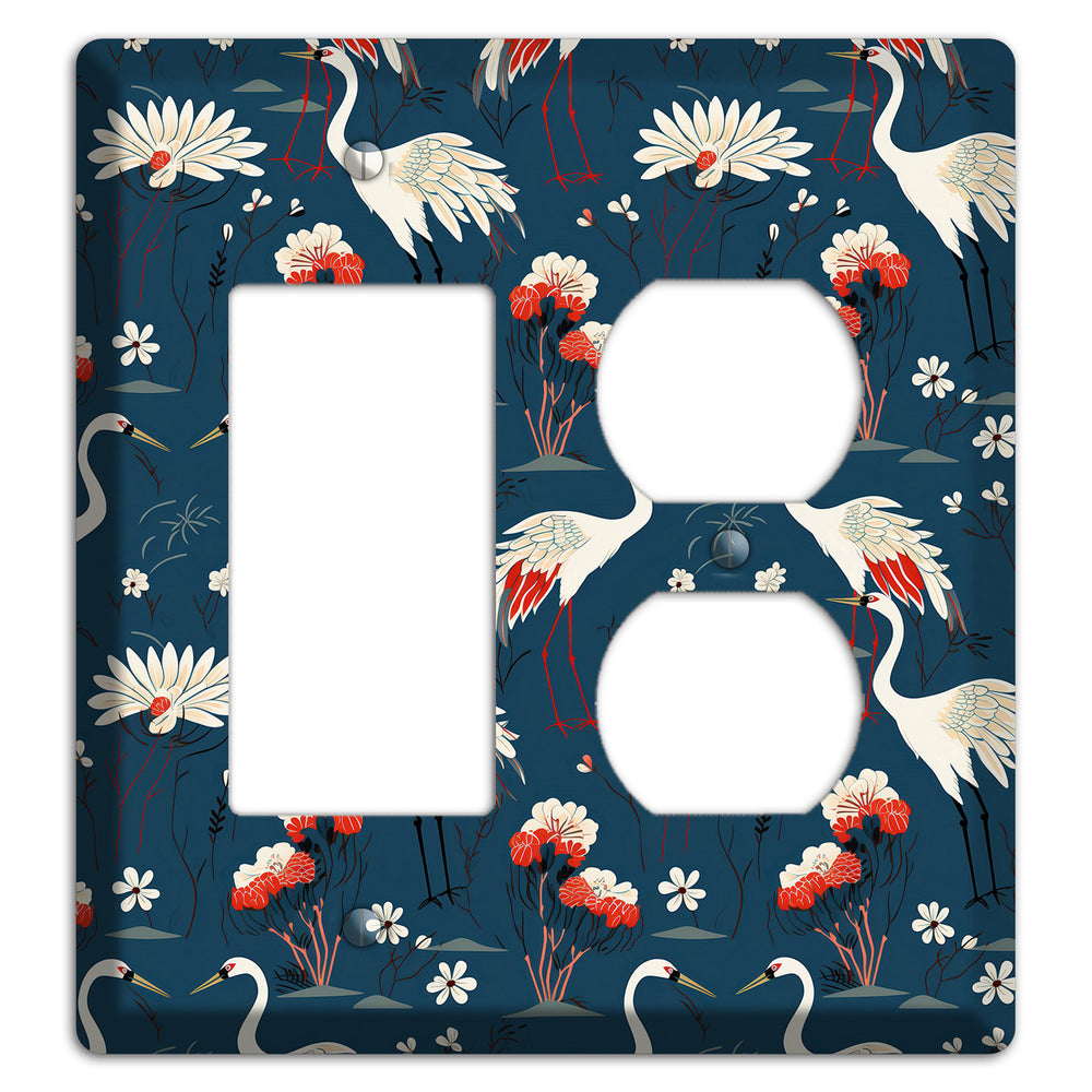 Sapphire Crane Meadow Rocker / Duplex Wallplate