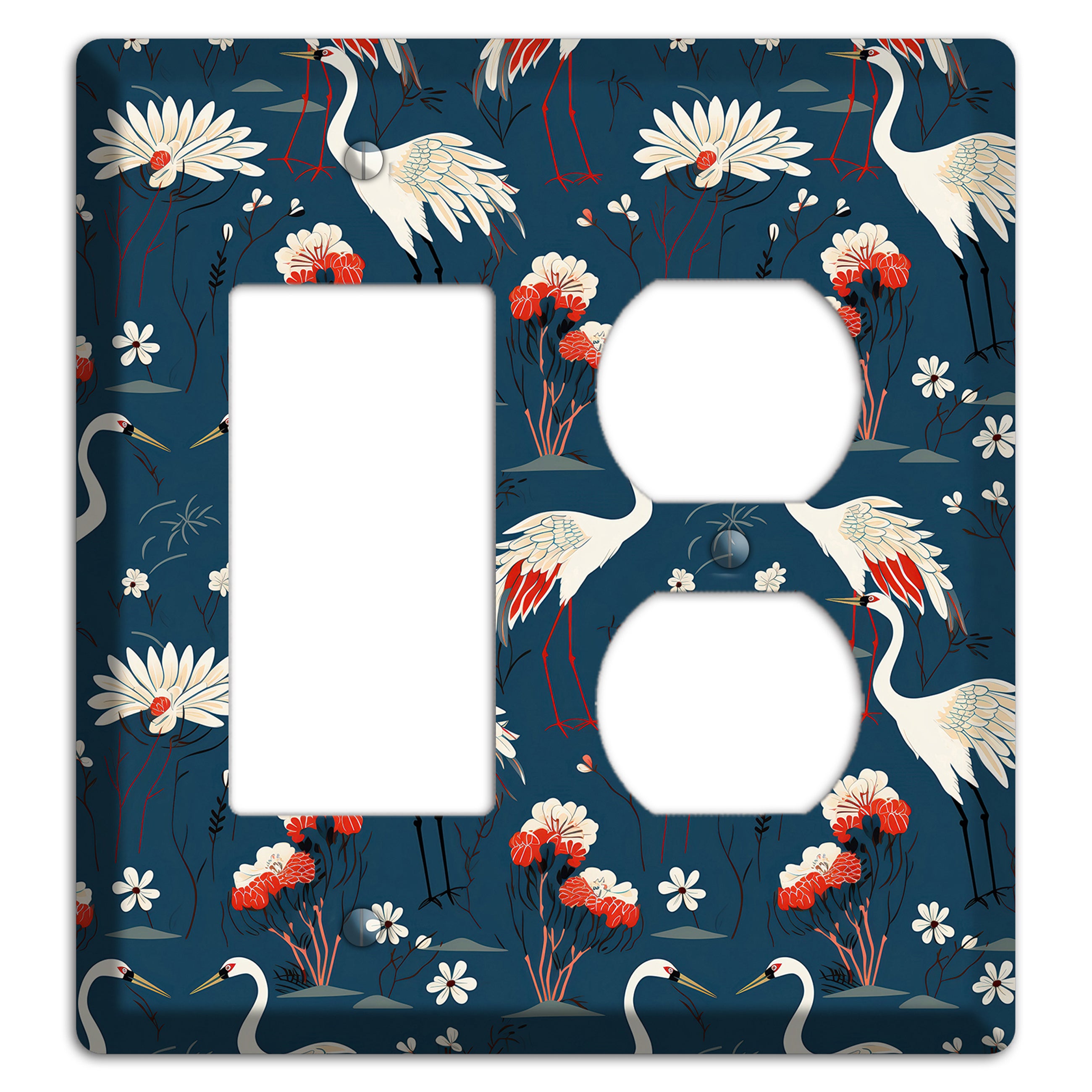 Sapphire Crane Meadow Rocker / Duplex Wallplate
