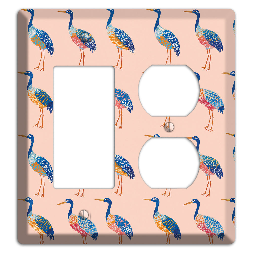 Blush Heron Parade Rocker / Duplex Wallplate