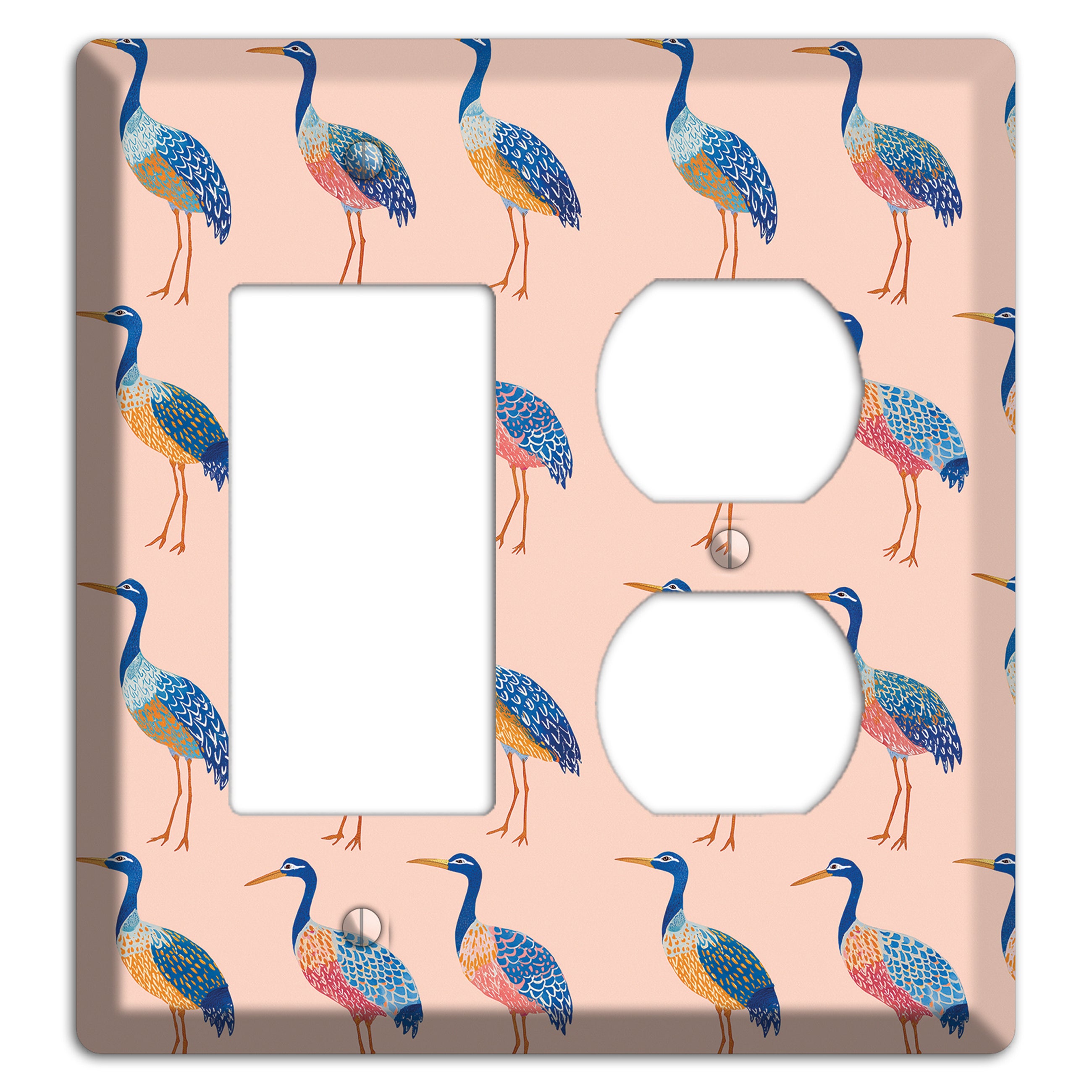 Blush Heron Parade Rocker / Duplex Wallplate