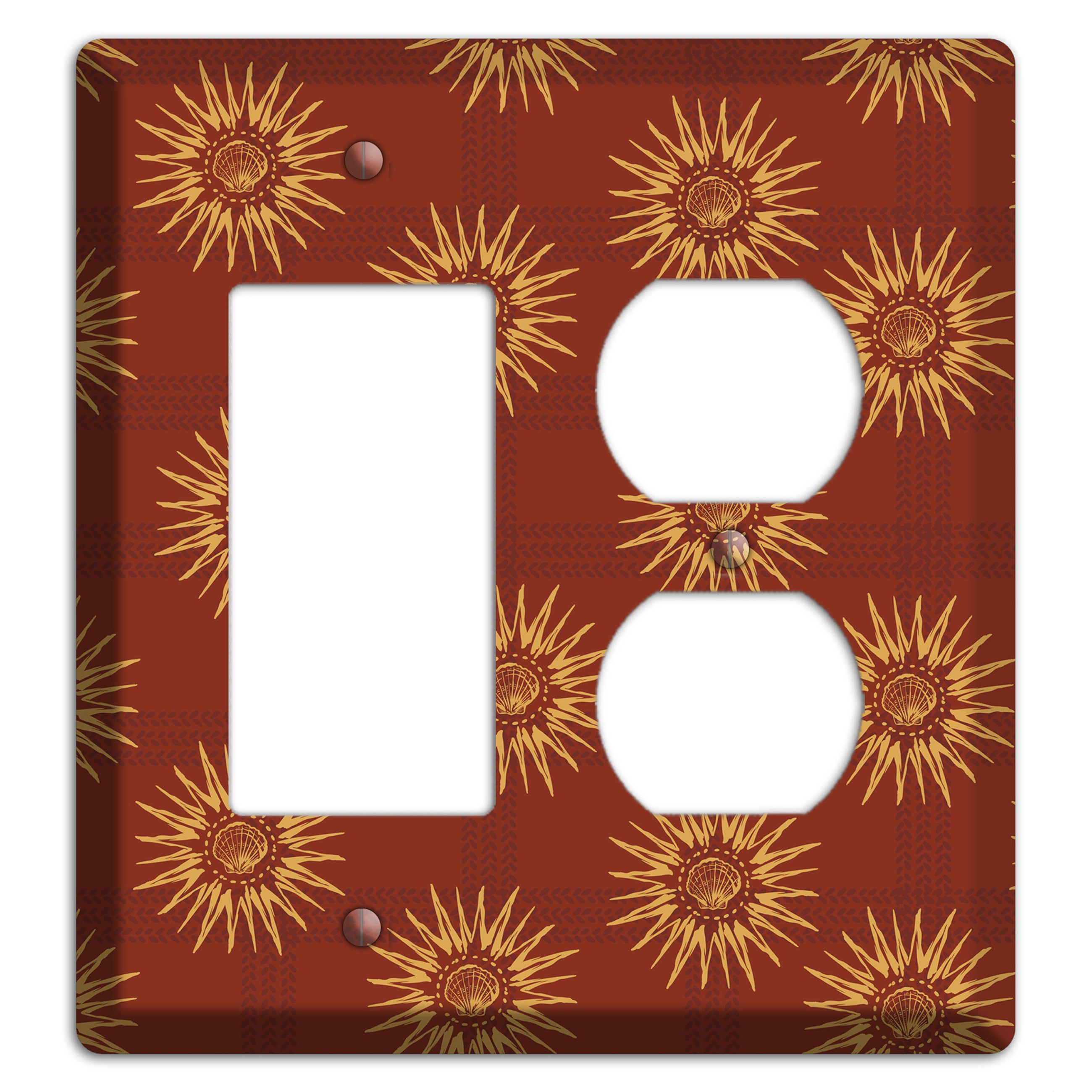 Russet Sun Plaid Rocker / Duplex Wallplate