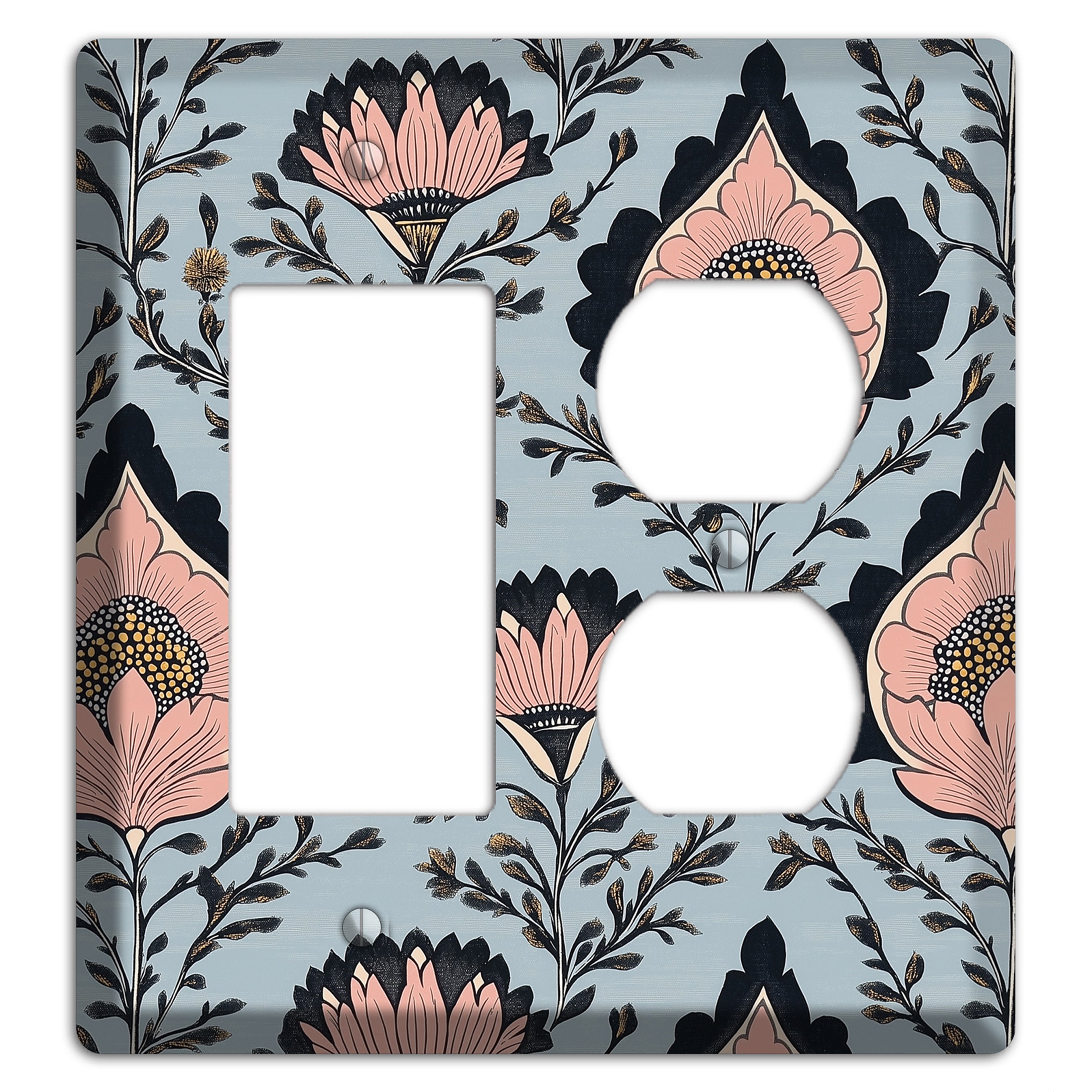 Lotus & Damask Dusk Rocker / Duplex Wallplate