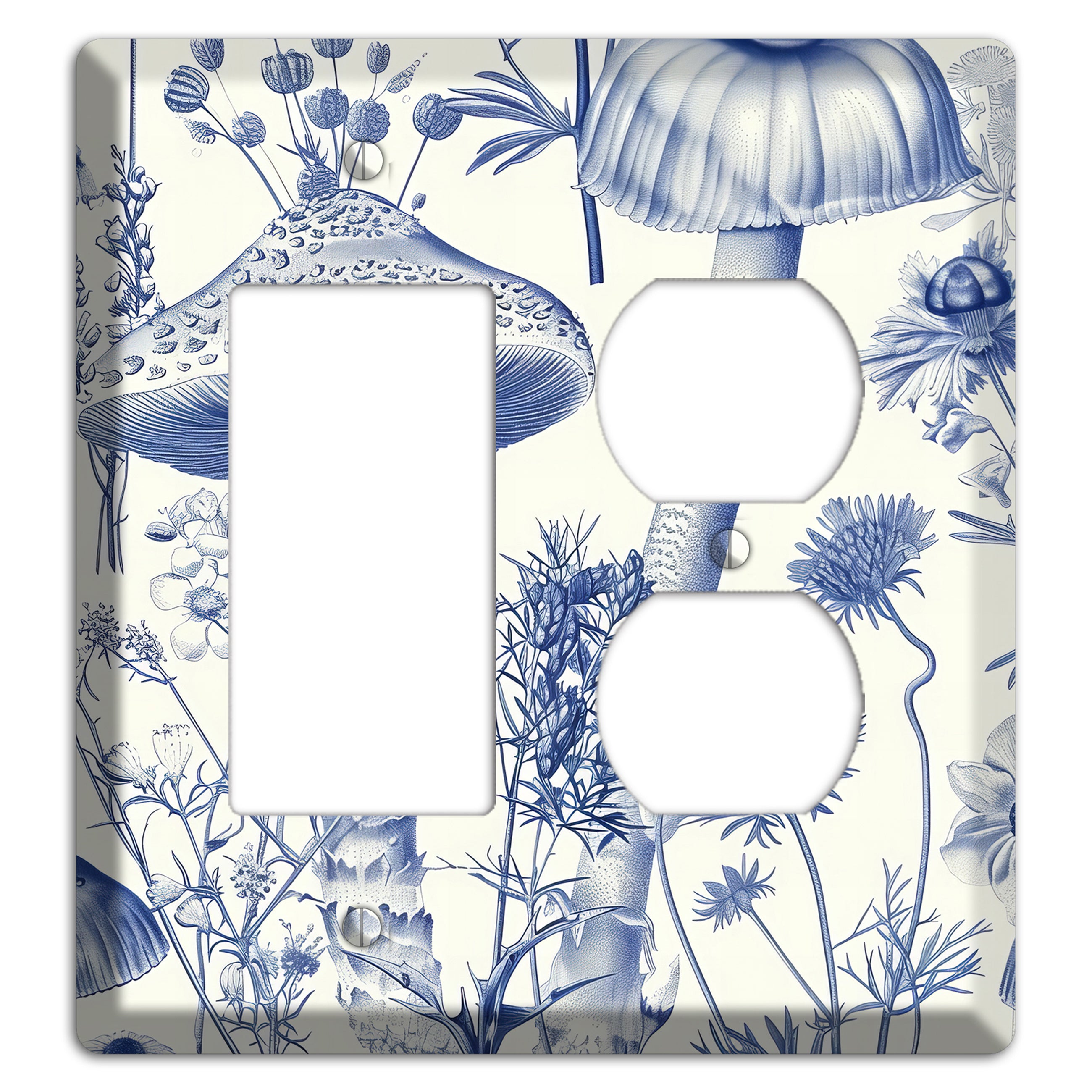 Cobalt Spore Garden Rocker / Duplex Wallplate
