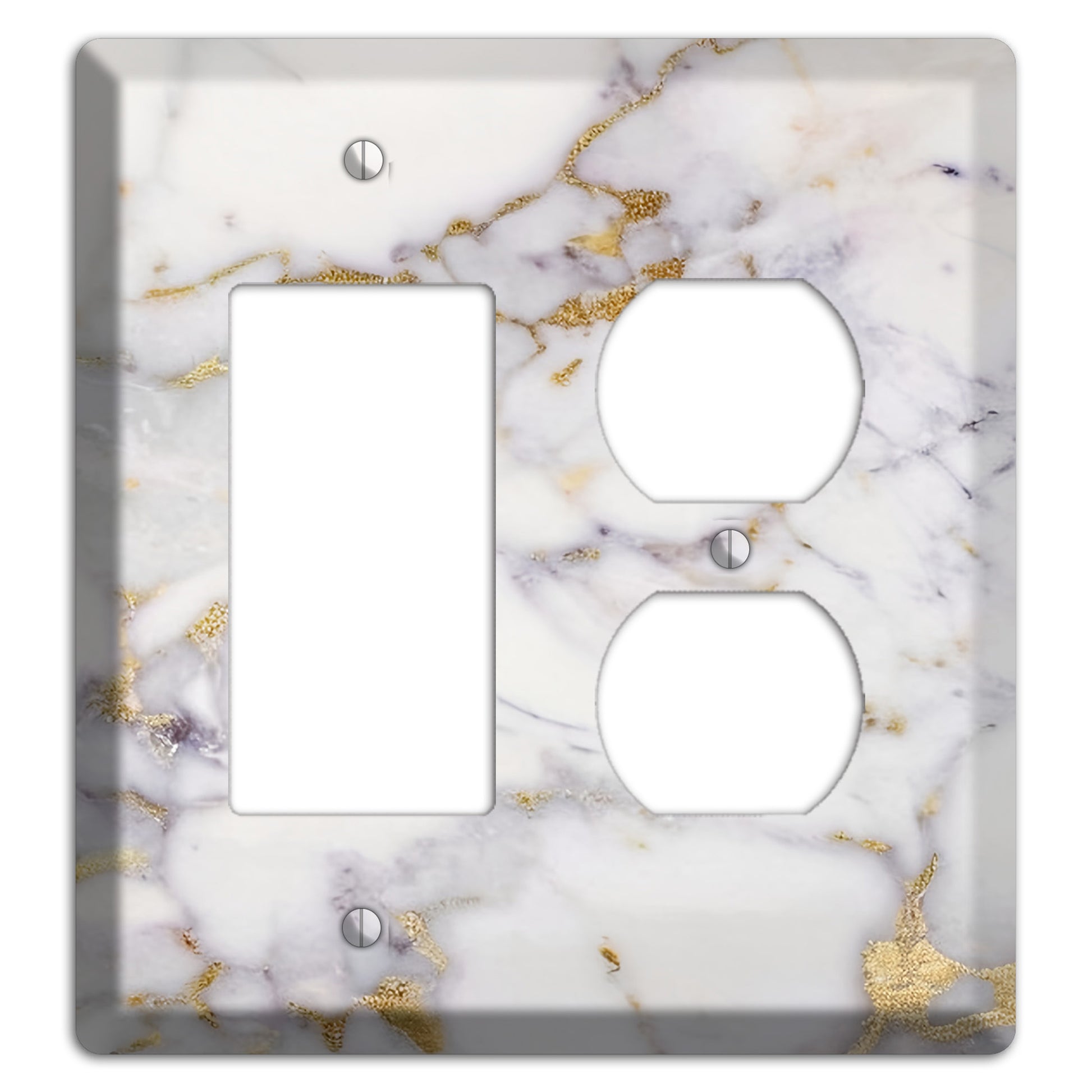 Metallic Bronze Marble Rocker / Duplex Wallplate