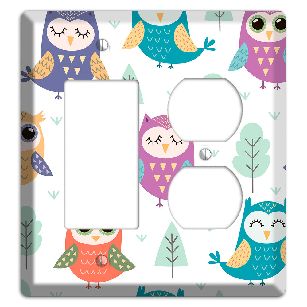 Dreamy Owls (White) Rocker / Duplex Wallplate