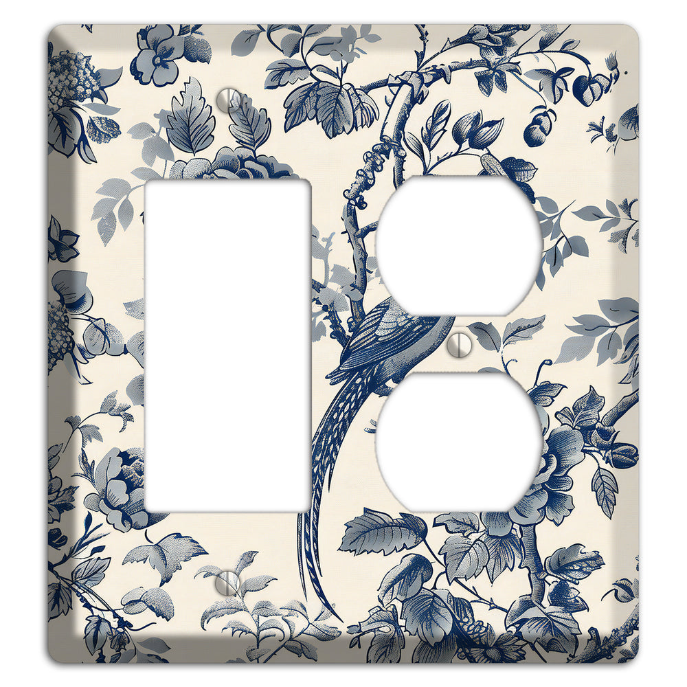 Pheasant & Peony Rocker / Duplex Wallplate