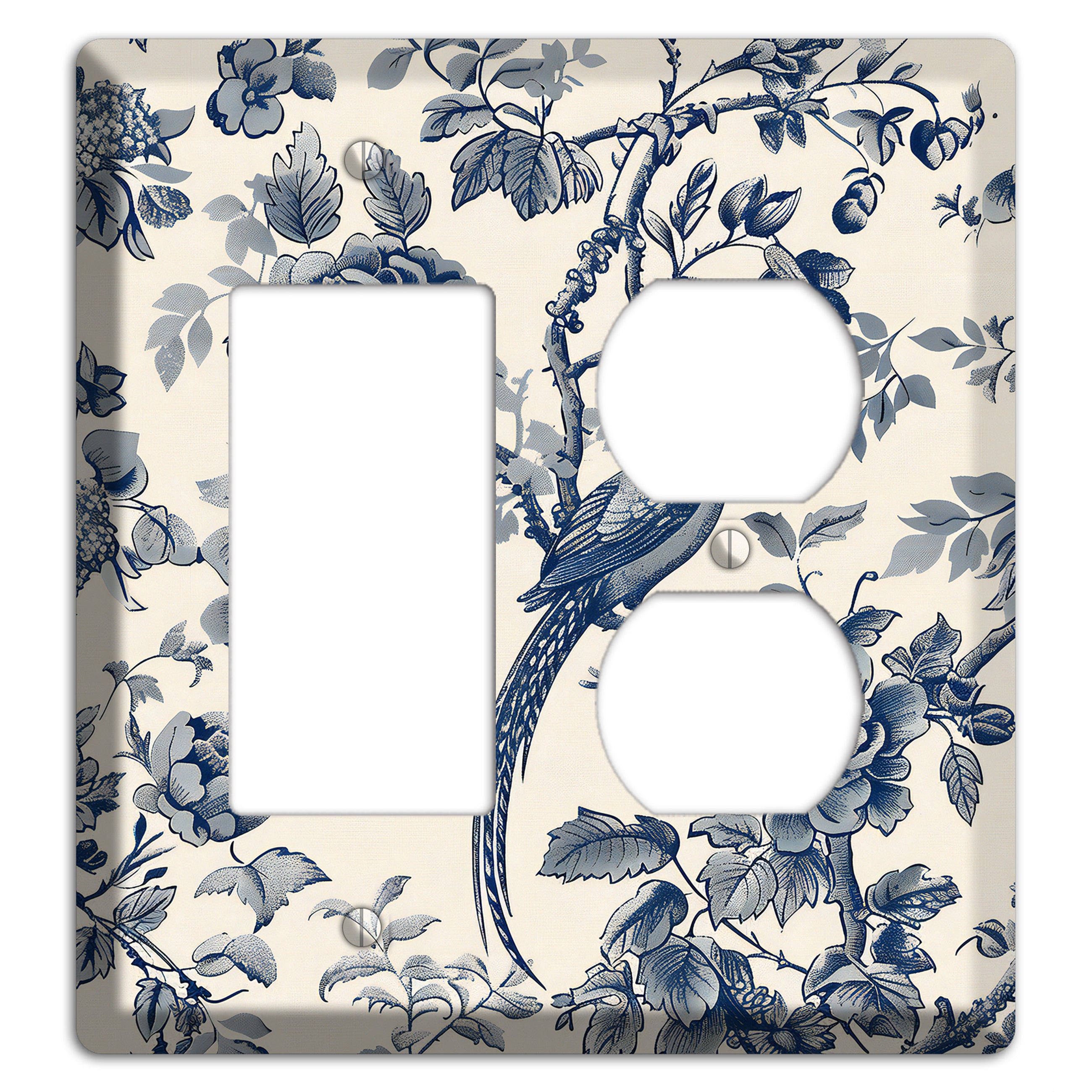 Pheasant & Peony Rocker / Duplex Wallplate